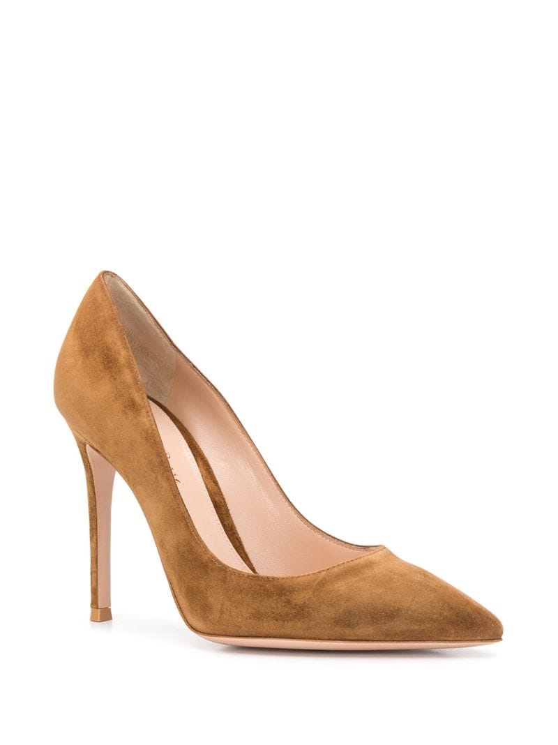 textured pointed toe pumps - 2