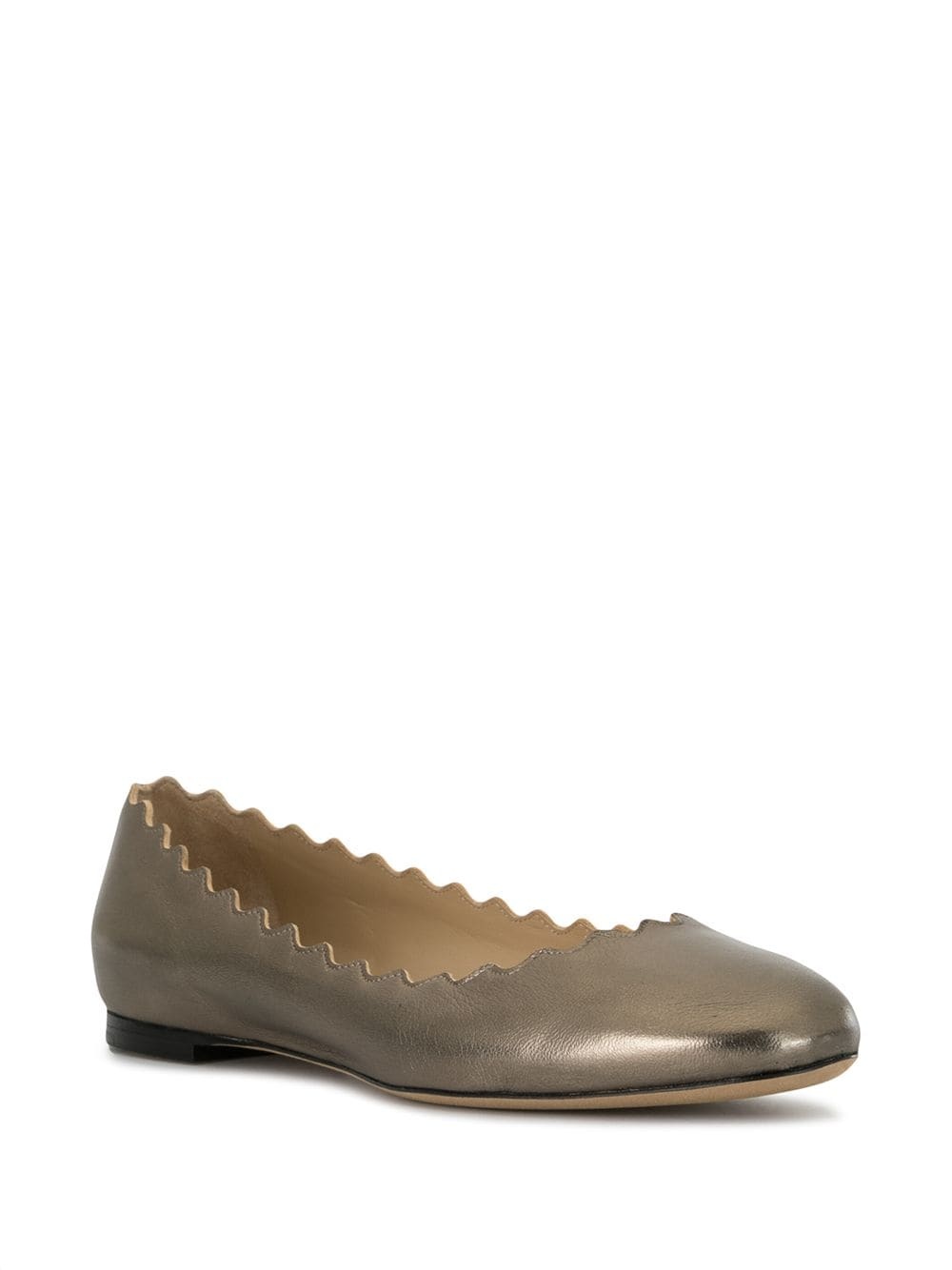 scallop-trim ballerina shoes - 2