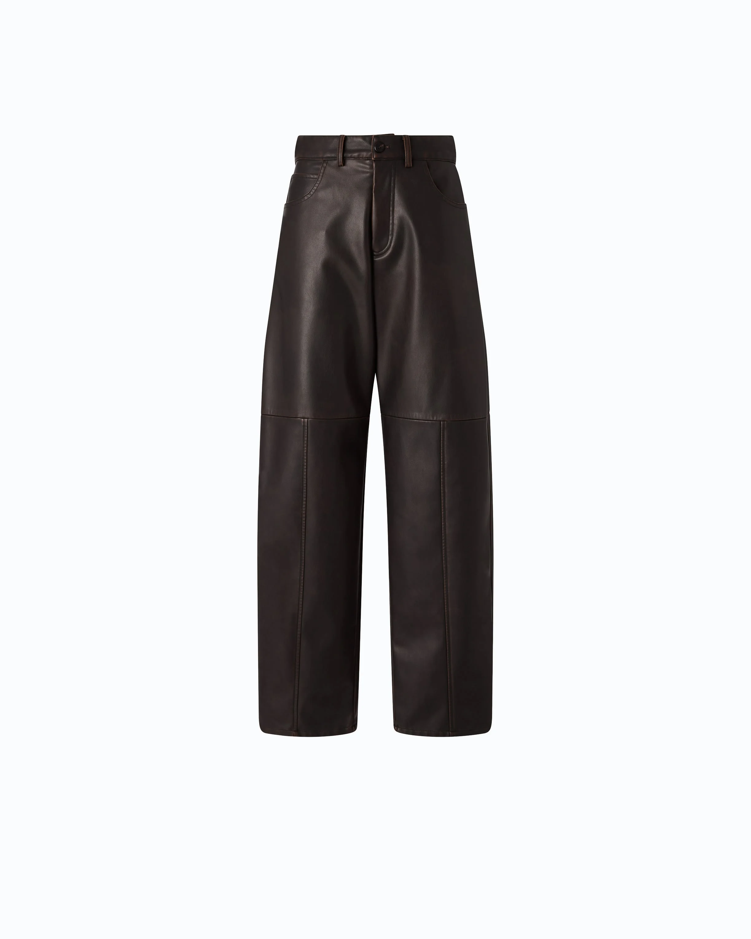 BARREL-FIT TROUSERS IN NAPPA LEATHER-EFFECT FABRIC - 1