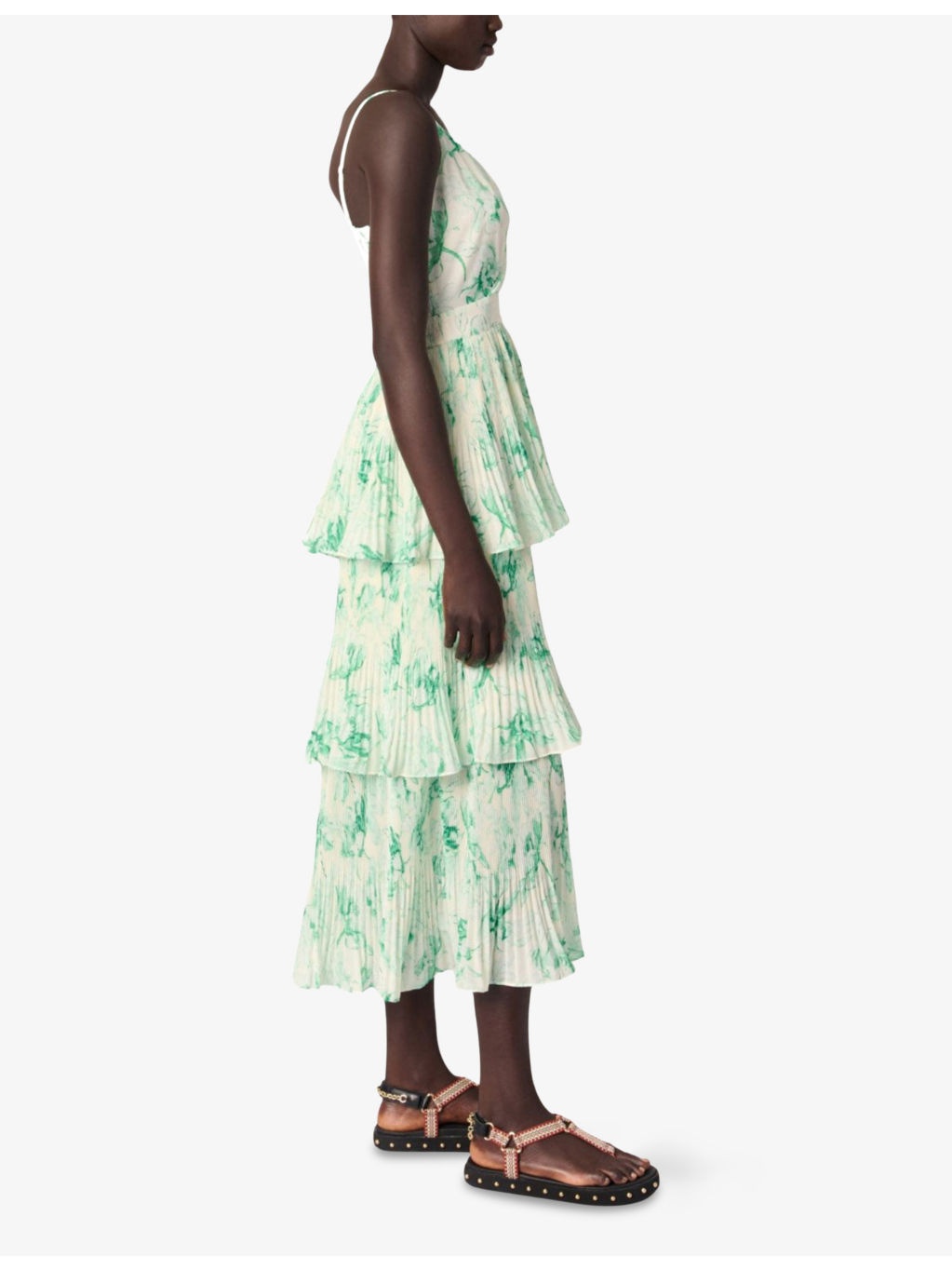 Graphic-Print V-Neck Woven Midi Dress - 3