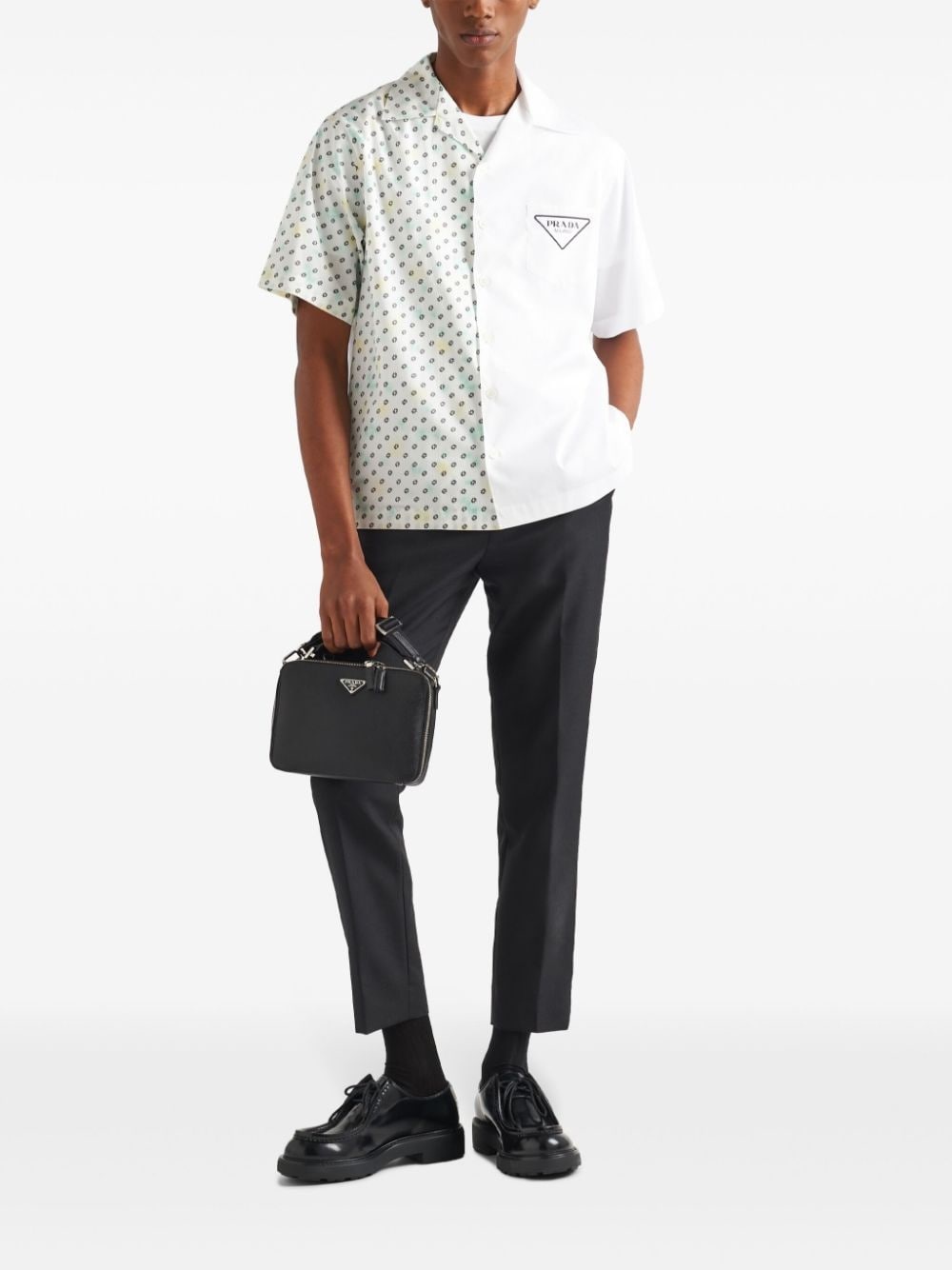 colour-block cotton shirt - 2