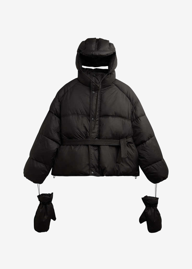 Moena Puffer Jacket & Accessories Set - Black 1