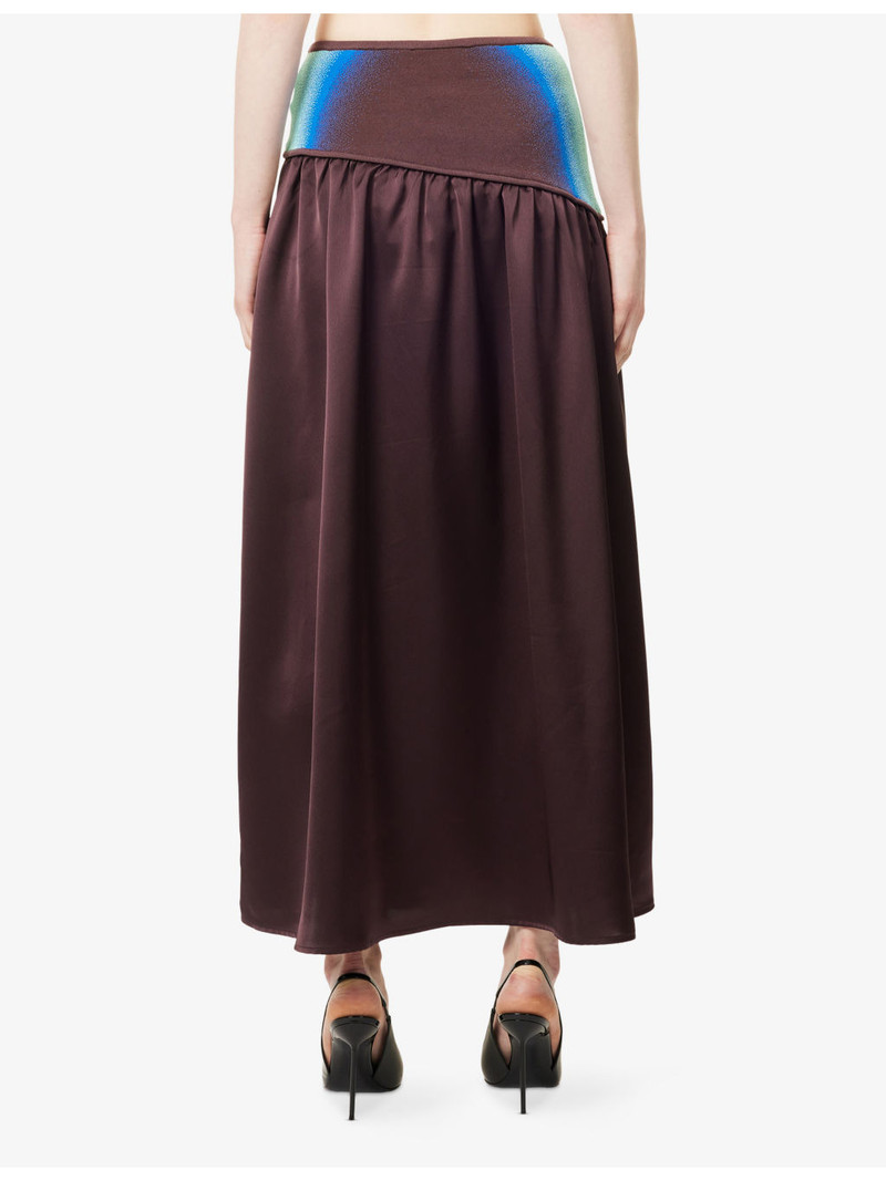 Ayu Asymmetric-Waistband Woven Maxi Skirt 4