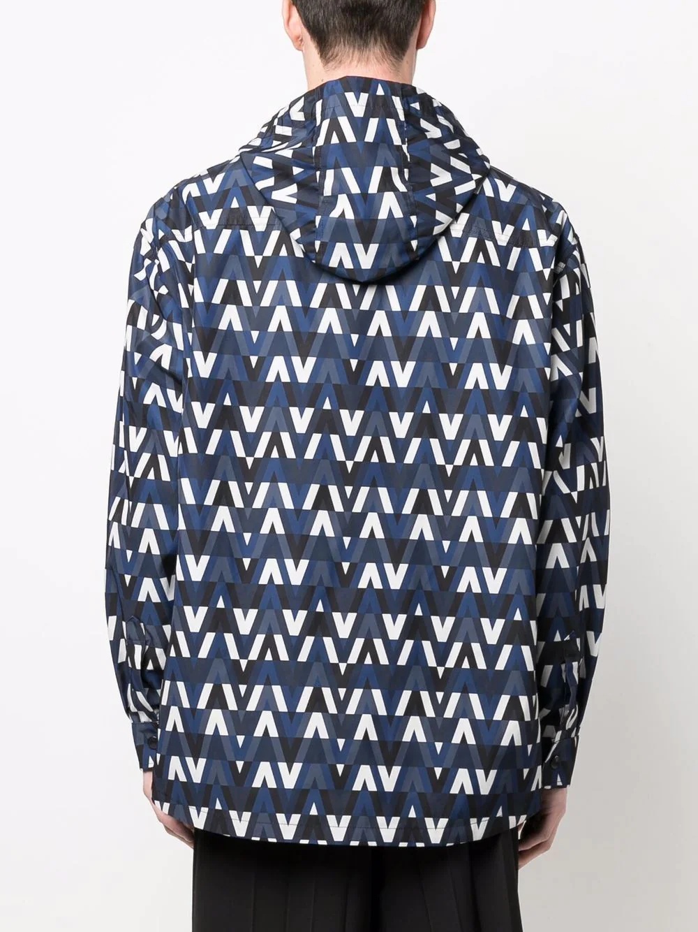 logo-print hooded shirt jacket - 4