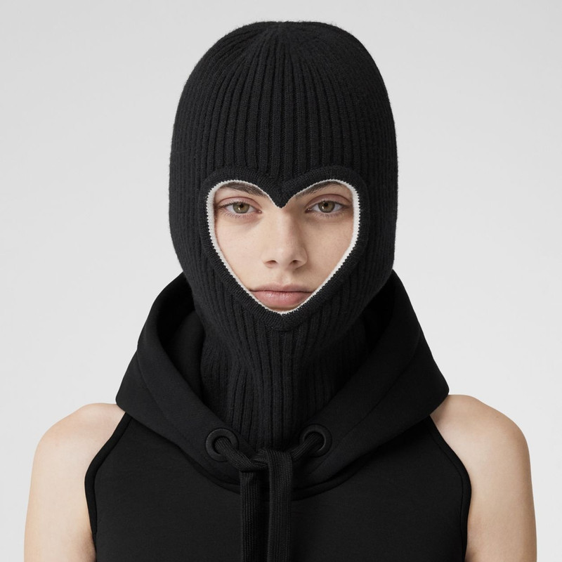 Reversible Cut-out Detail Rib Knit Wool Beanie 3