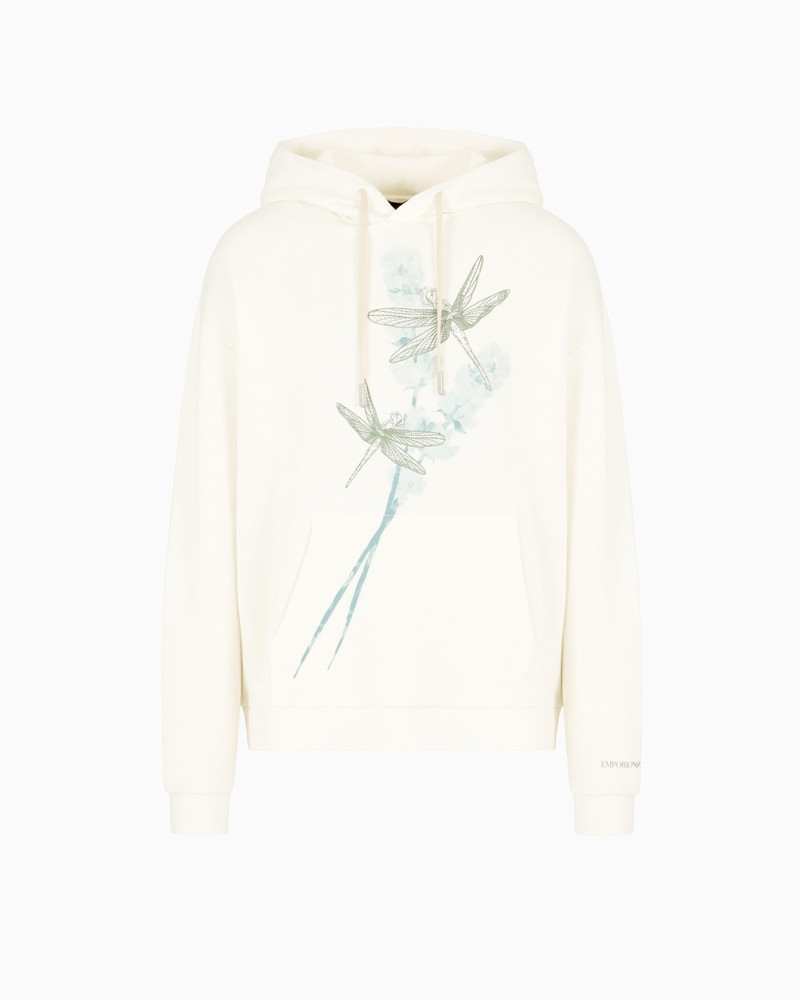 ASV JERSEY HOODED SWEATSHIRT WITH DRAGONFLY PRINT AND EMBROIDERY 1