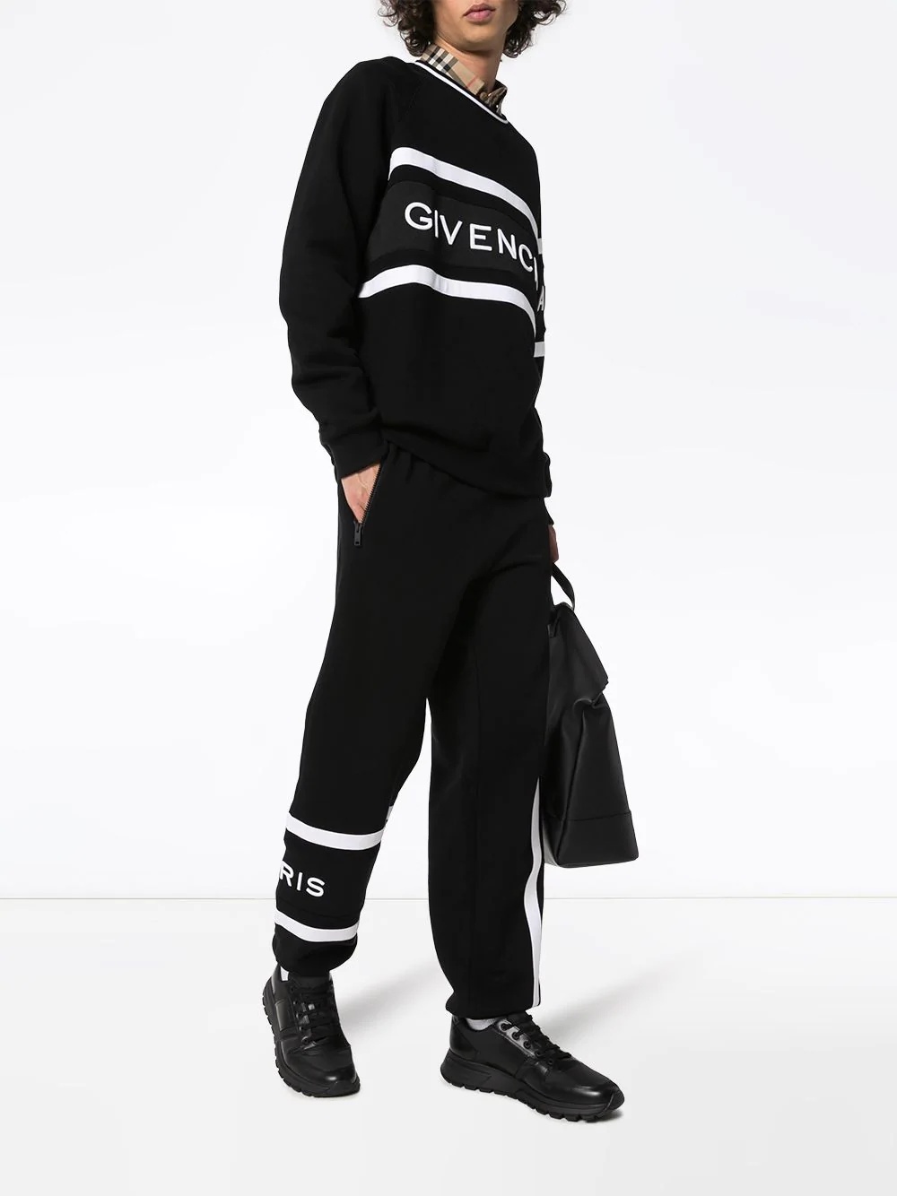 logo-embroidered striped track pants - 2