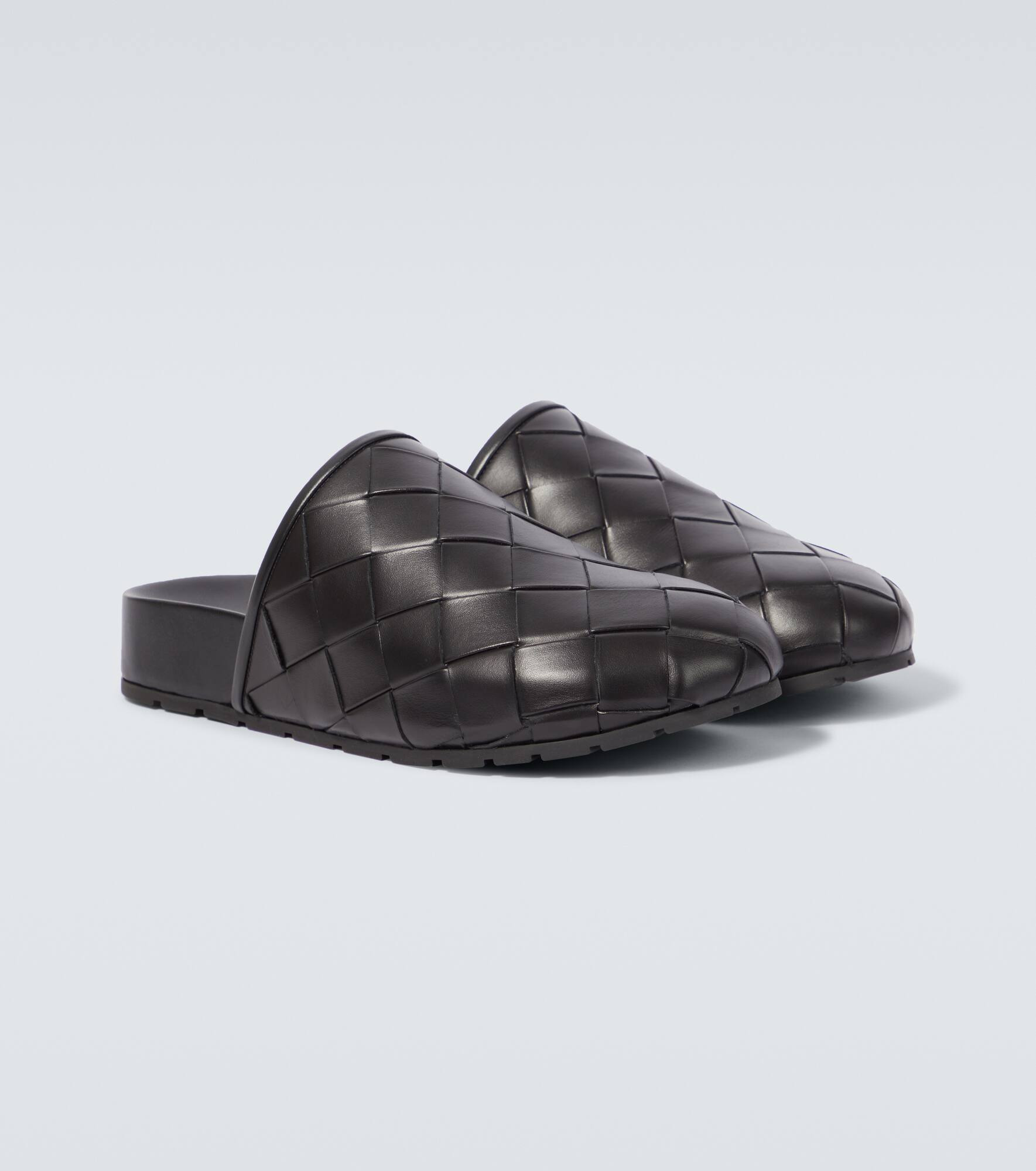 Intrecciato leather mules - 5