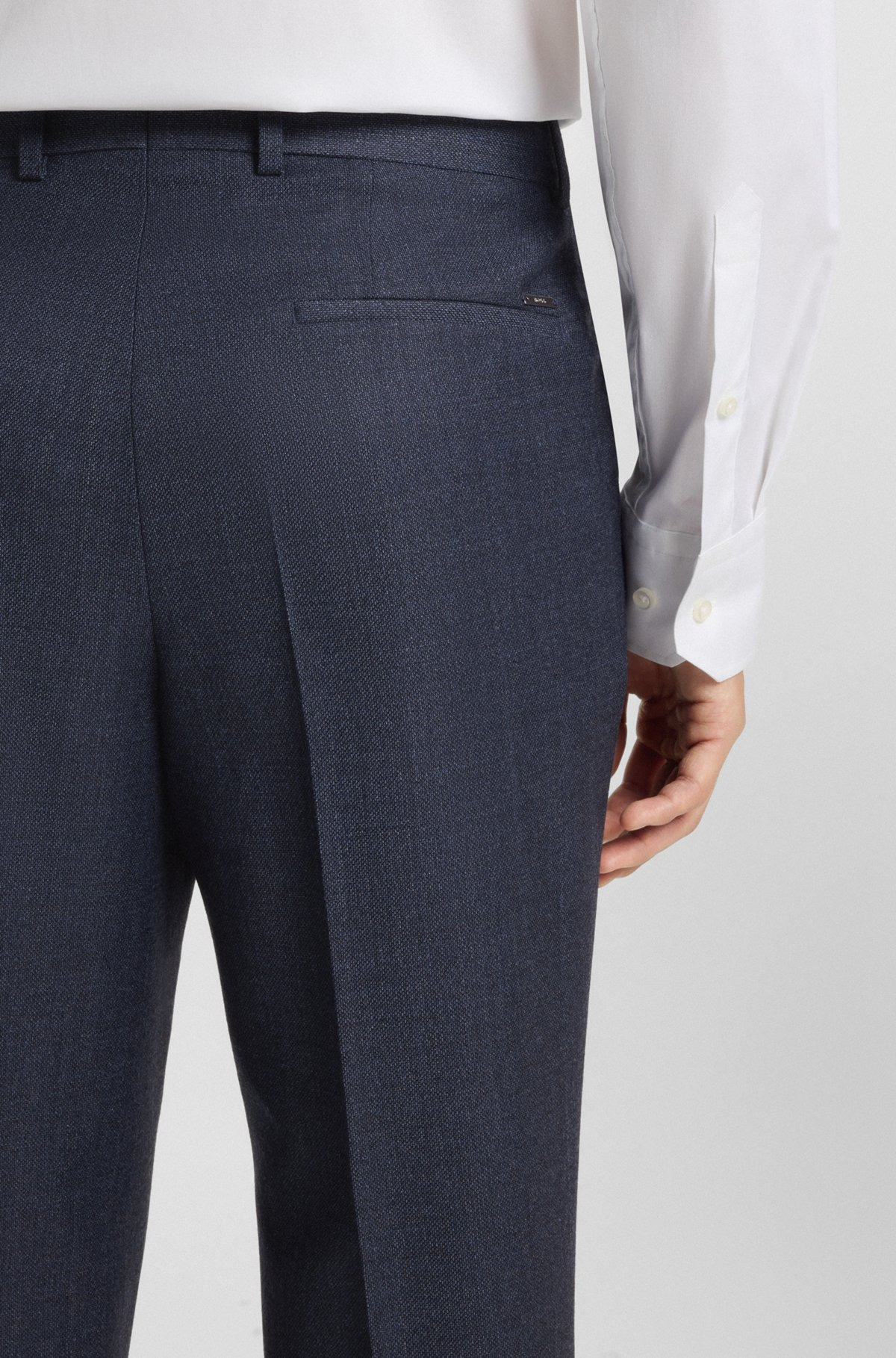 FORMAL TROUSERS IN MICRO-PATTERNED VIRGIN WOOL - 5