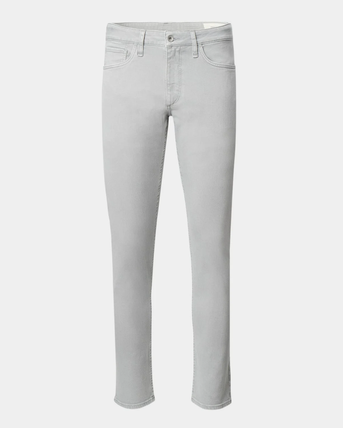Washed Denim Mid-Rise Slim-Leg Jeans - 1