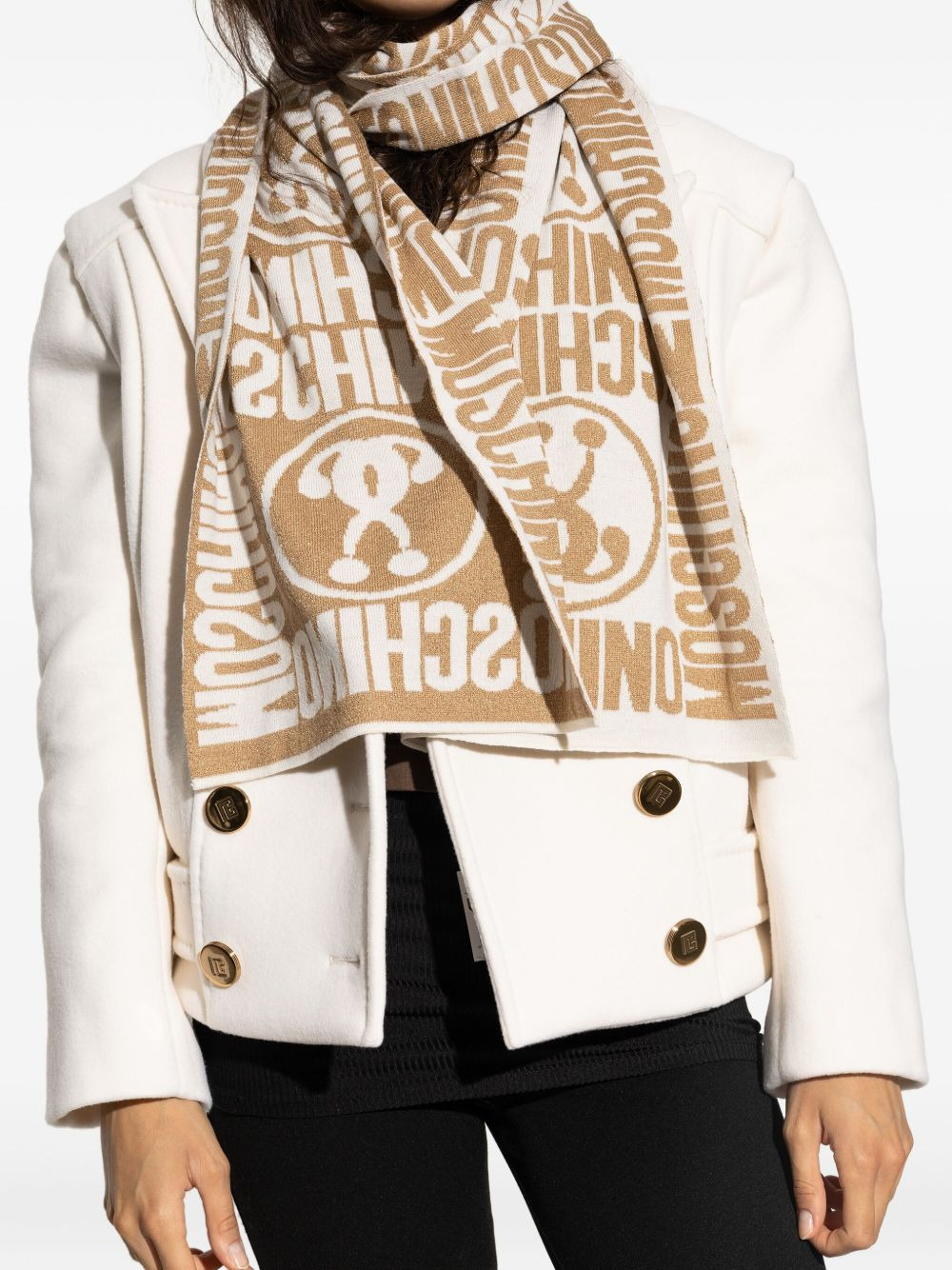 logo-patterned teddy-bear scarf - 5