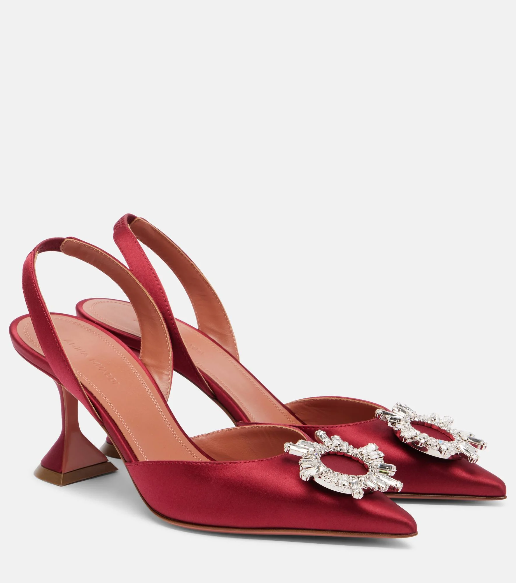Begum 70 embellished satin slingback pumps - 1