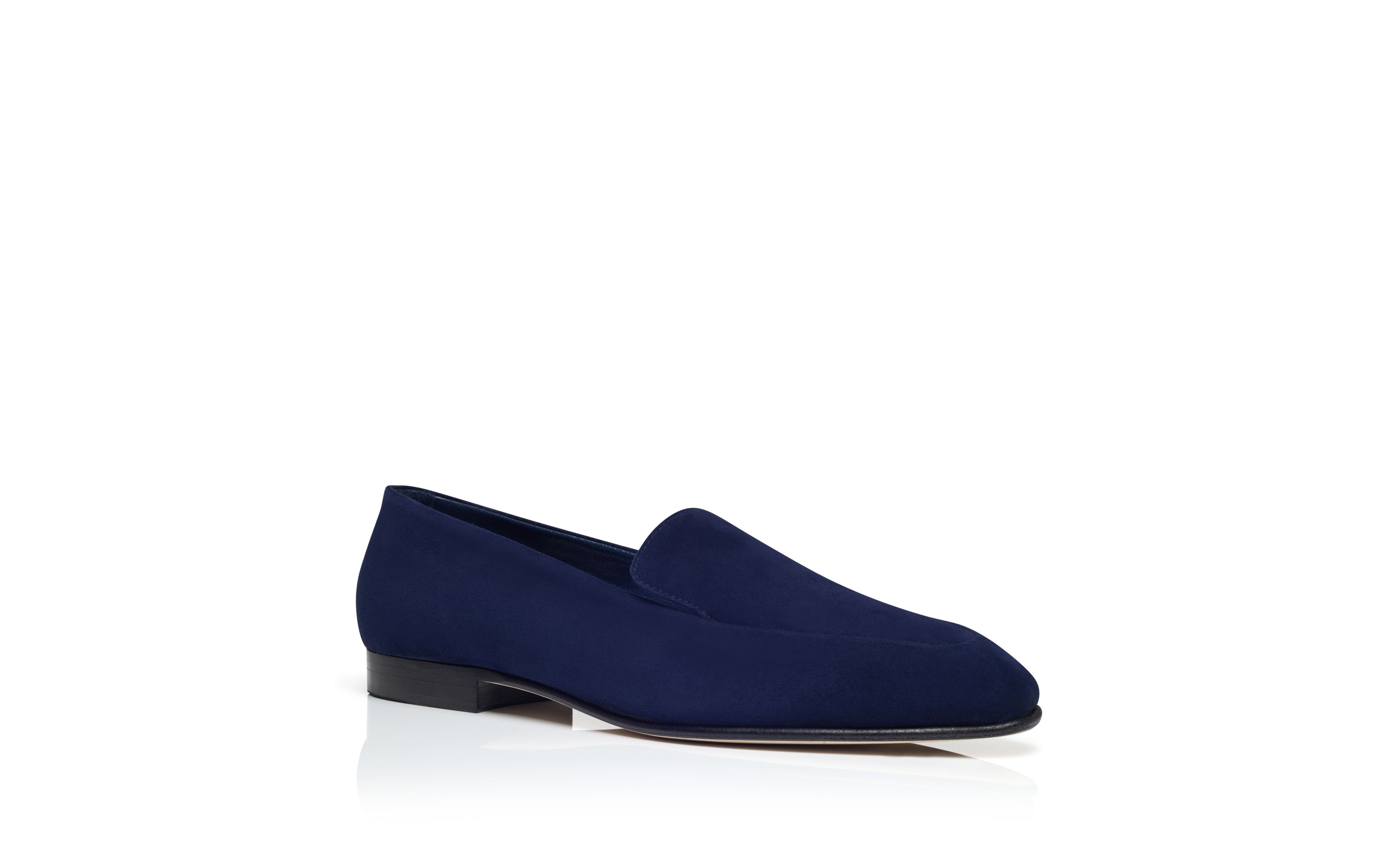 Navy Blue Suede Loafers - 3