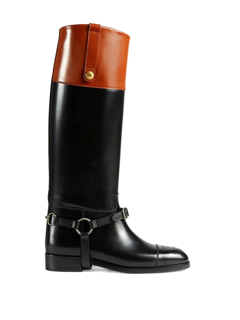 Zelda two-tone leather knee boots - 1