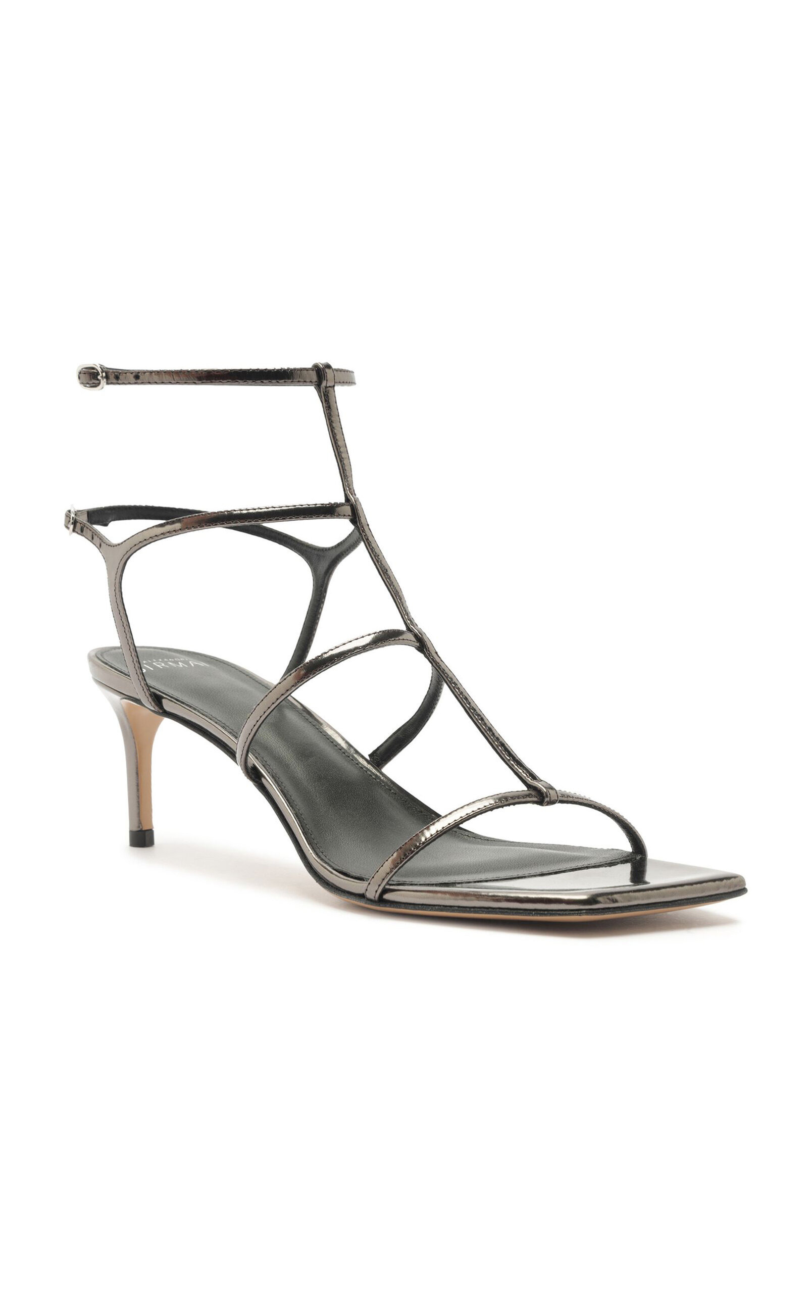 Amanda Metallic Leather Sandals grey - 4