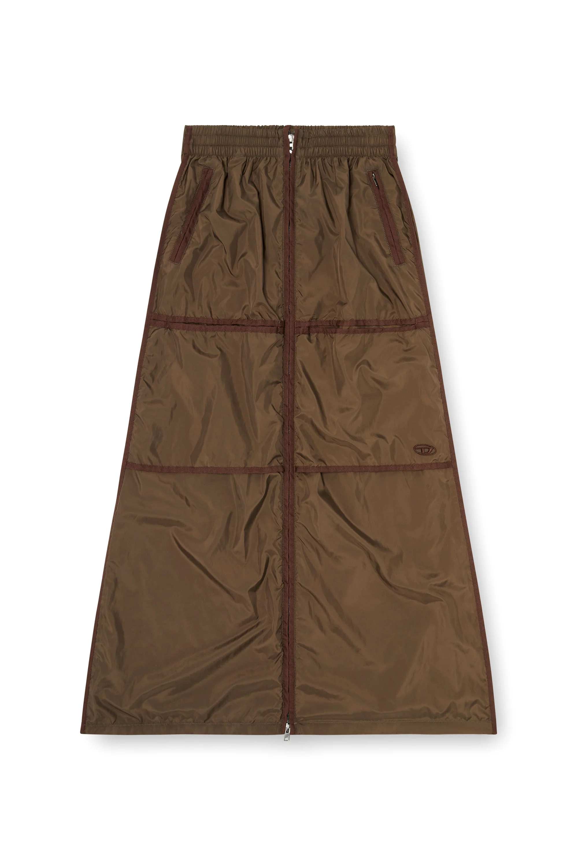 WINDBREAKER MAXI SKIRT WITH FRONT ZIP - 1