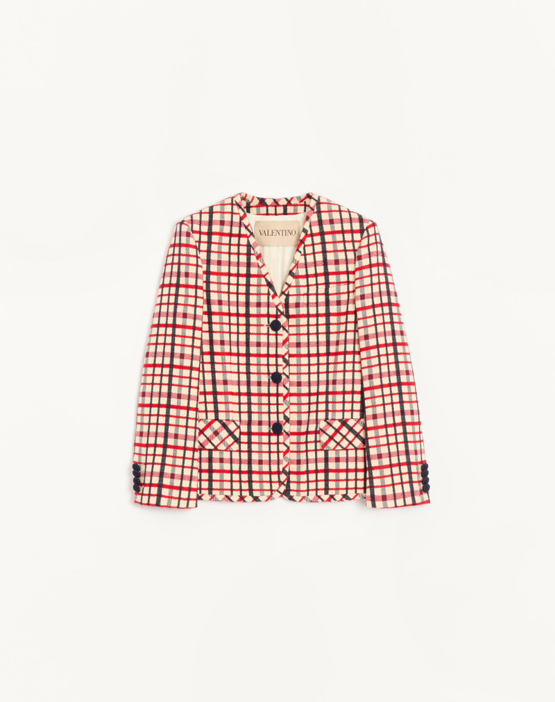 WOOL JACKET WITH WINDOWPANE CHECK PATTERN 1
