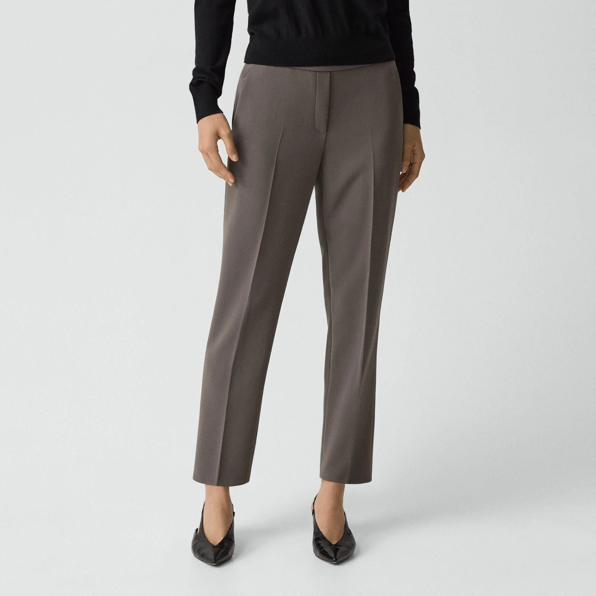 Theory Treeca Pull-On Pant in Admiral Crepe | REVERSIBLE display picture 1