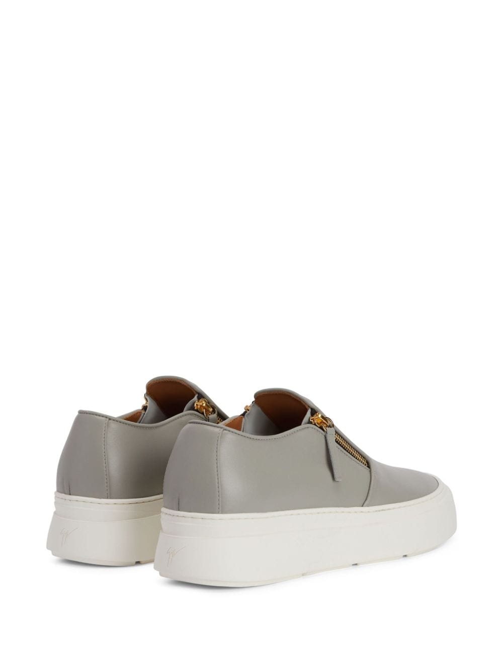 Mike zip-fastening leather sneakers - 3