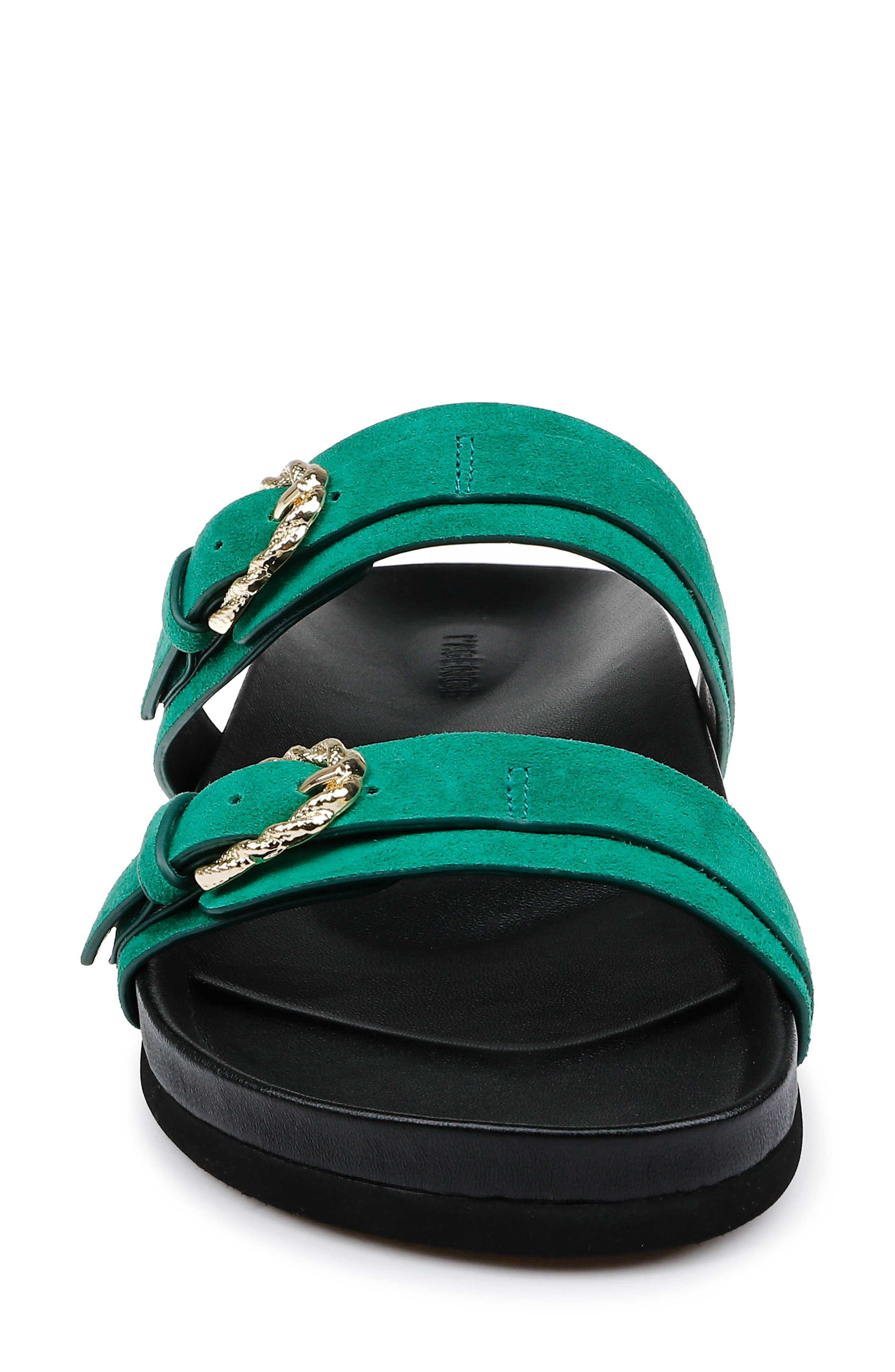 L'AGENCE Gaelle Slide Sandal in Green Suede at Nordstrom - 4