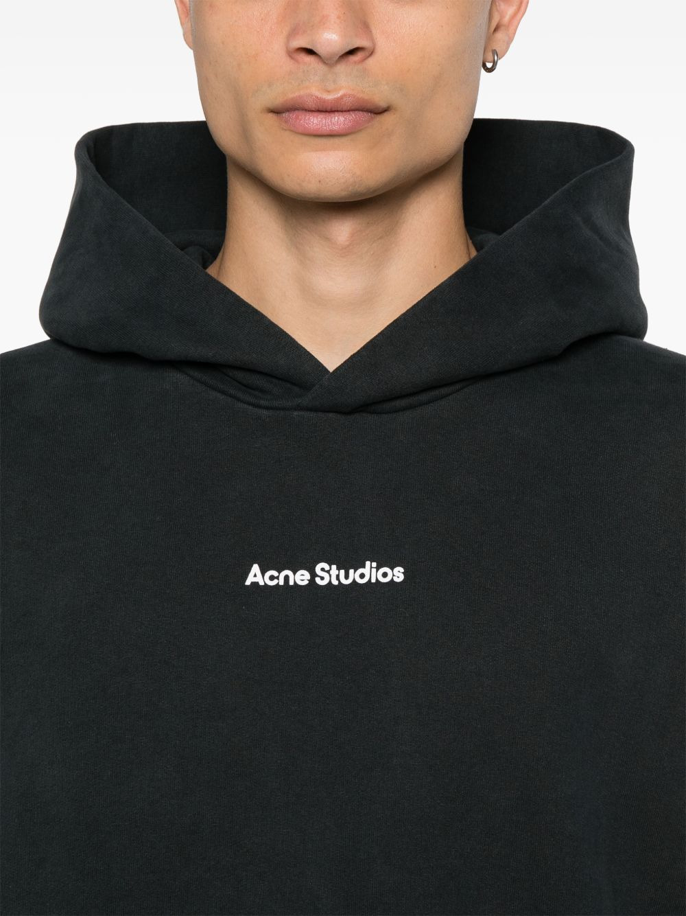 logo-print cotton hoodie - 6