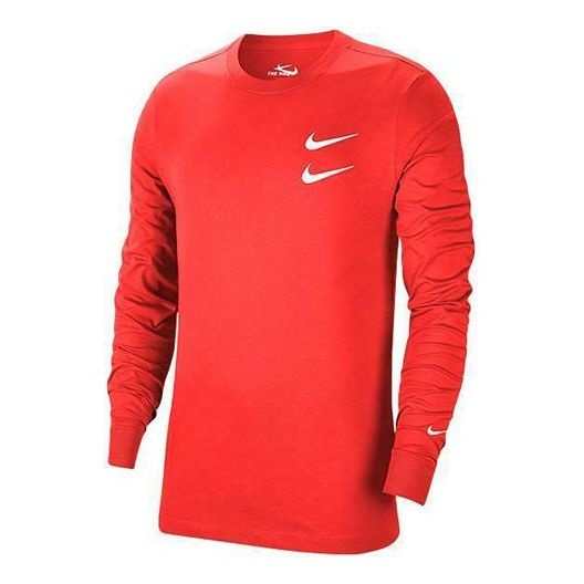 Nike Sportswear Swoosh LS Tee Round Neck Long Sleeves US Edition Red CK2259-657 - 1