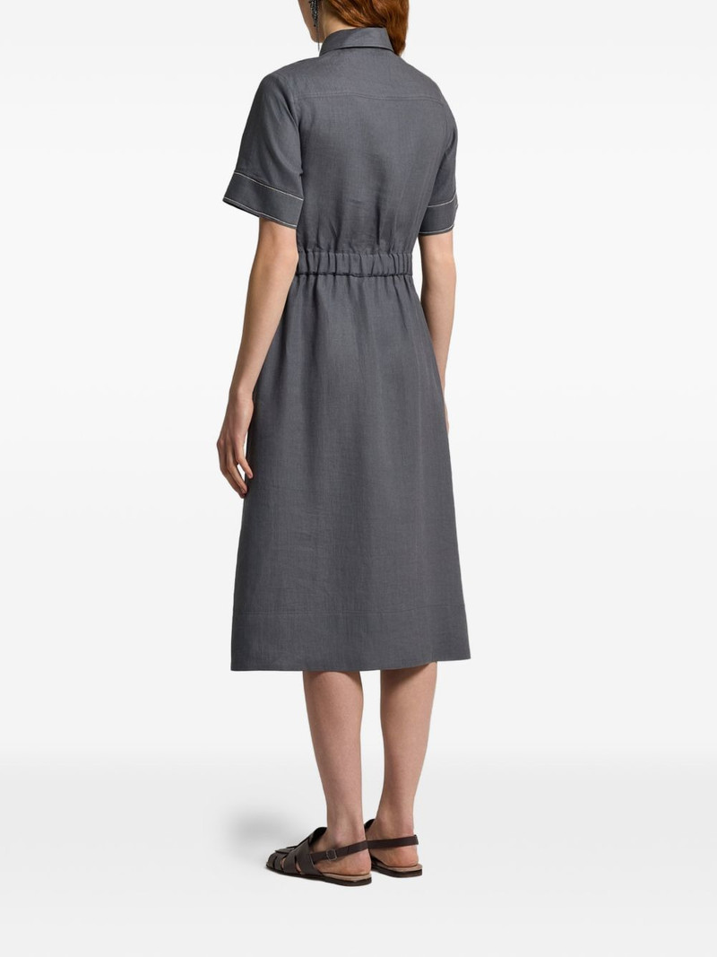 polo-collar belted midi dress 3