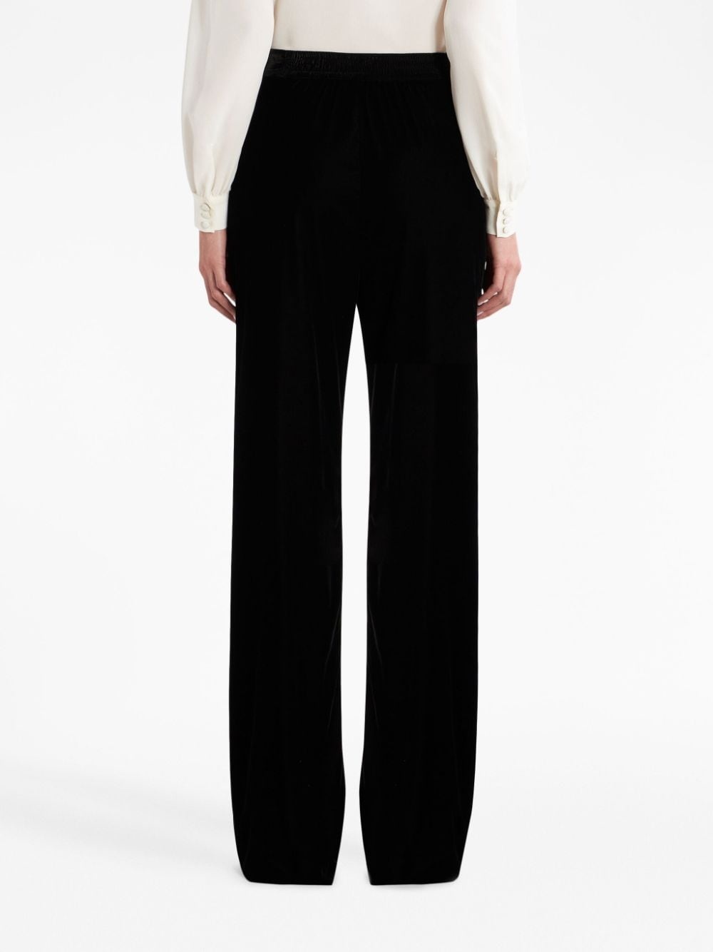 velvet straight-leg trousers - 4