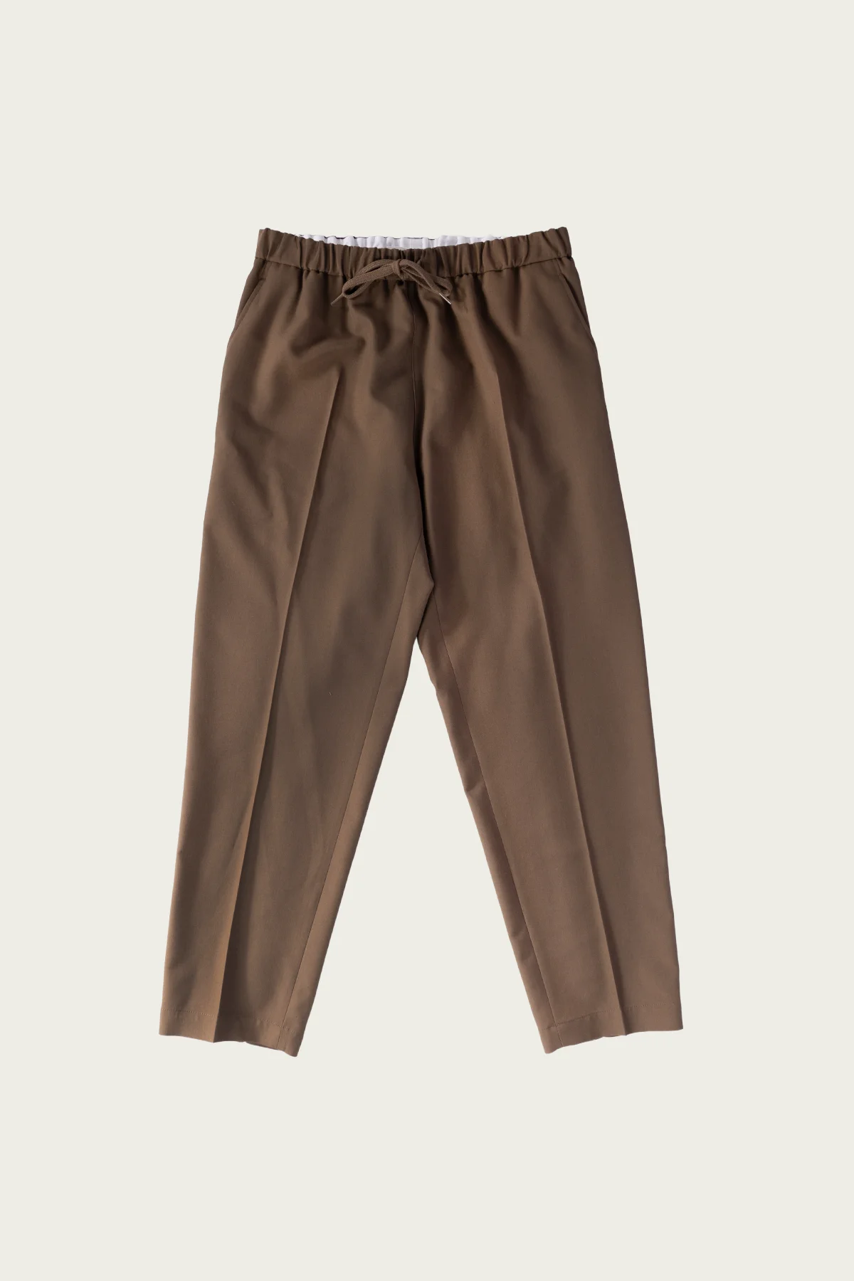 Wool Blend Trousers - Taupe - 1