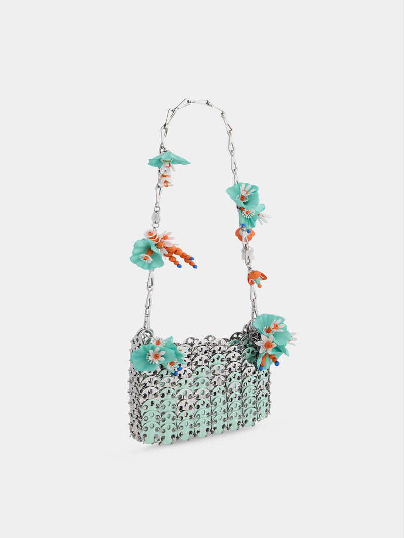 1969 NANO BICOLOR SILVER AND GREEN BAG WITH FLOWER DETAILS 3