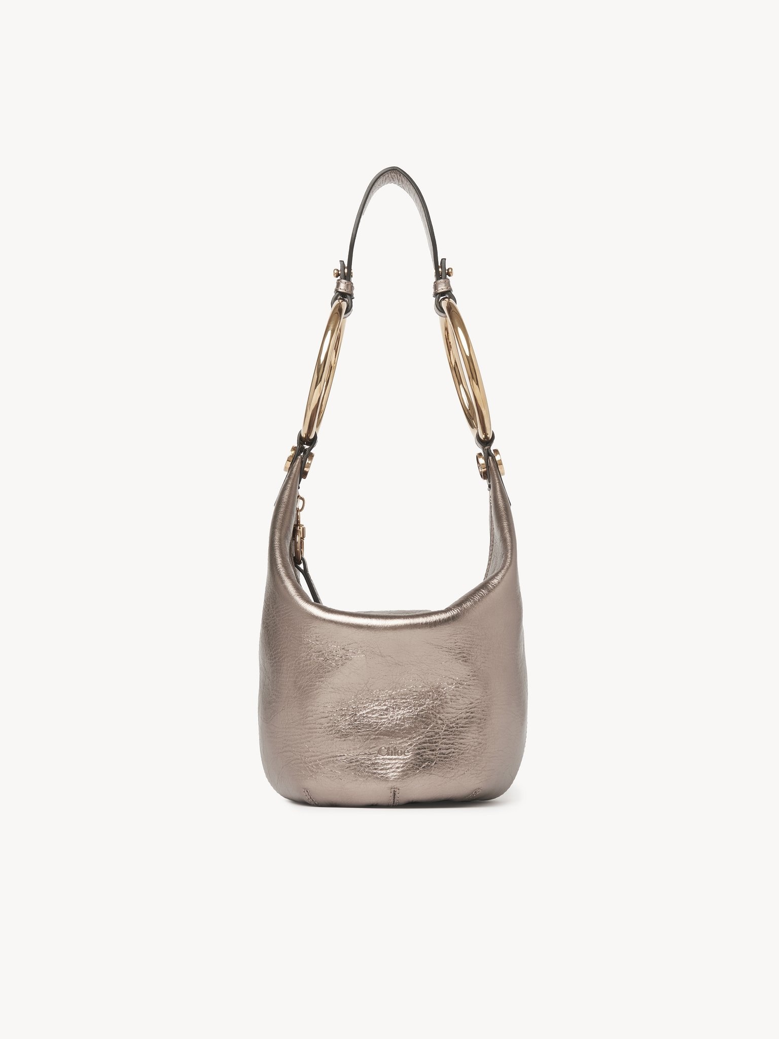 SMALL BRACELET HANDBAG IN METALLIZED LEATHER - 1