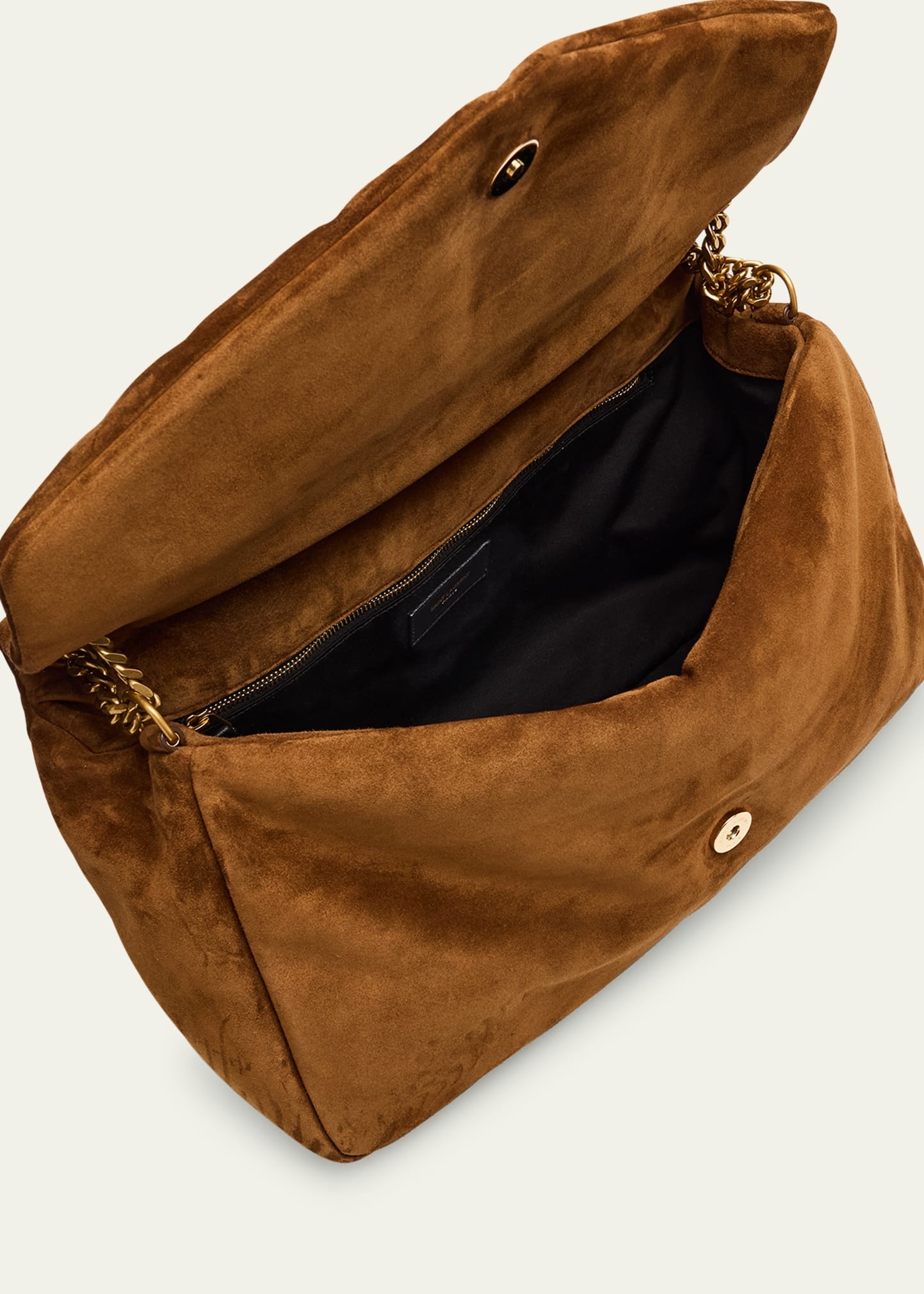 Calypso Large YSL Chain Shoulder Bag in Suede - 4