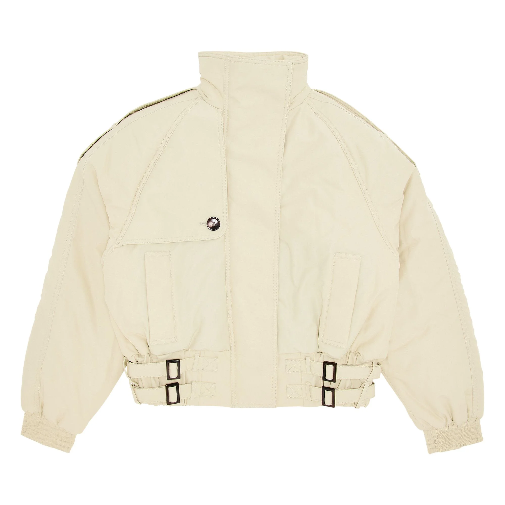 Marine Serre Regenerated Gabardine Twill Bomber Jacket 'Beige' - 1
