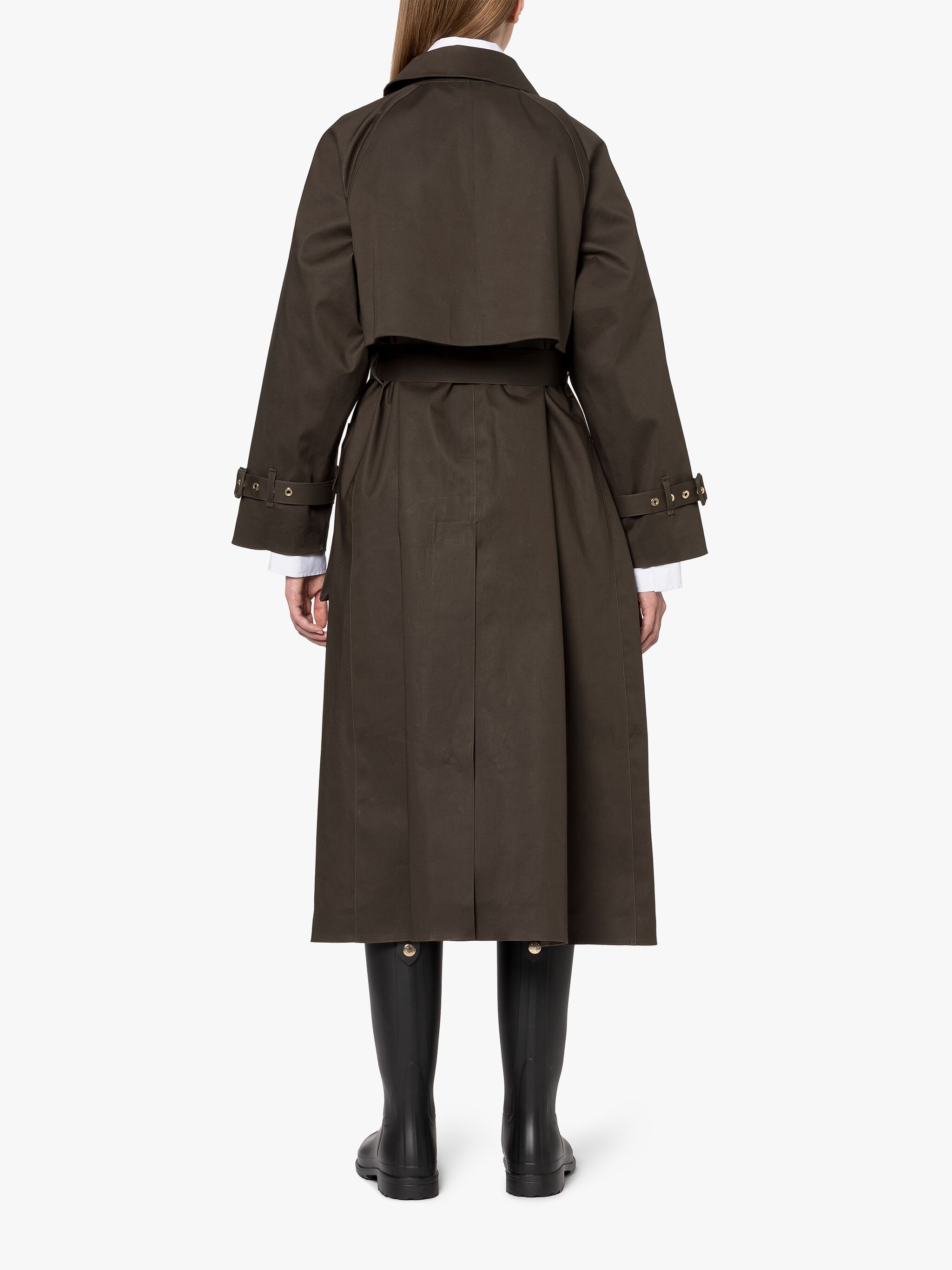 KELVIN CHOCOLATE BONDED WOOL TRENCH COAT - 4