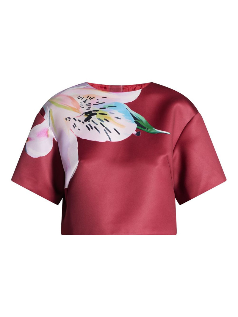 Indie floral-print short-sleeve blouse 1