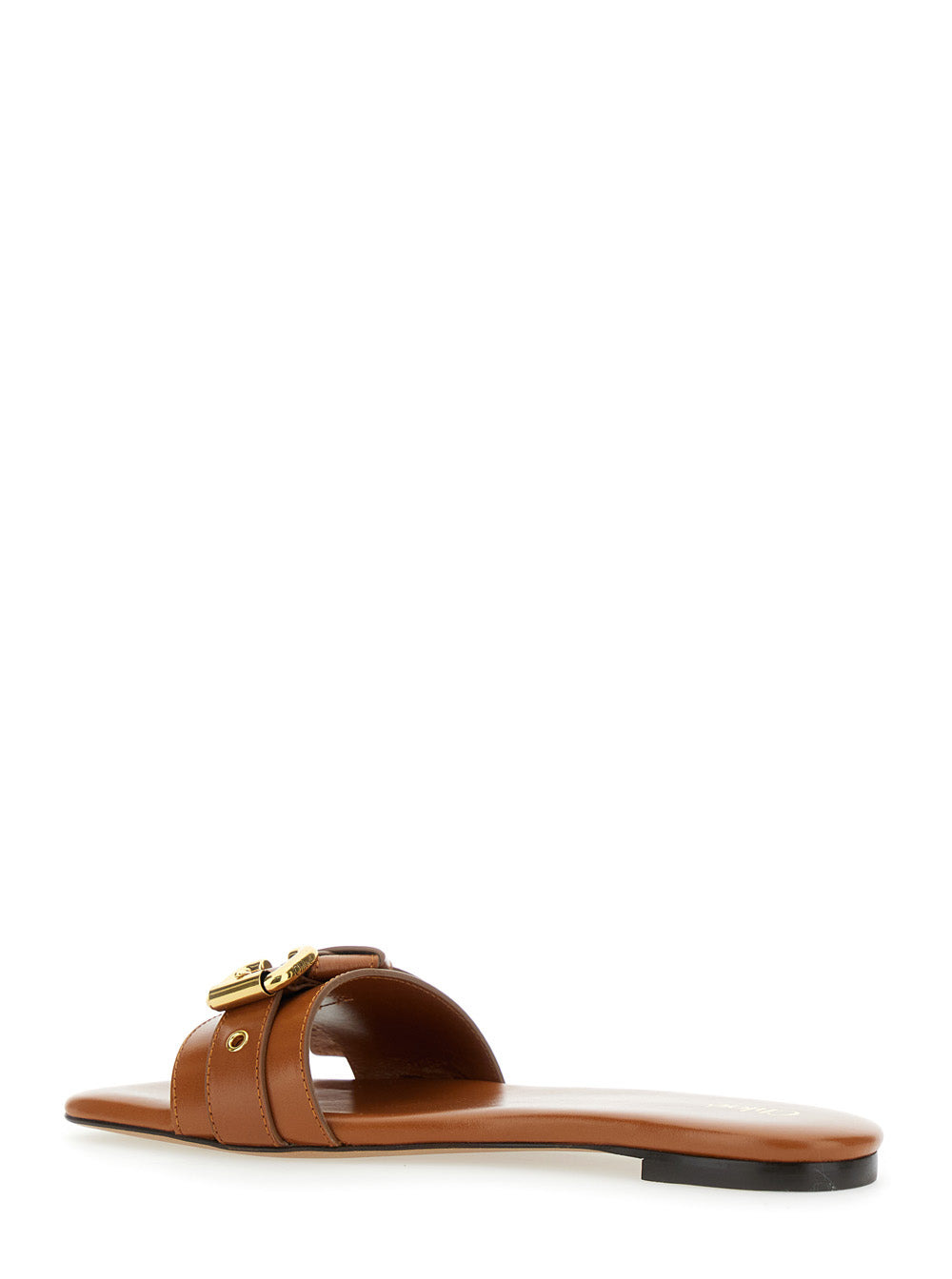 Chloé Women 'Mae' Brown Sandals With Strap Embellishment With Logo In Leather Woman - 3