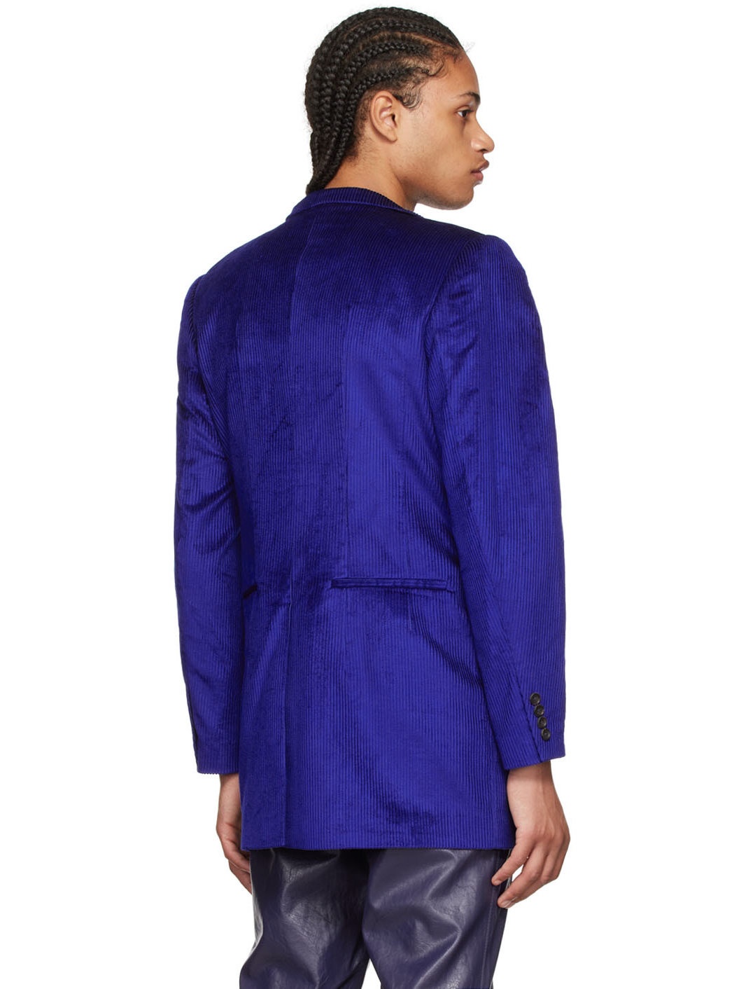 Purple Cotton Blazer - 3