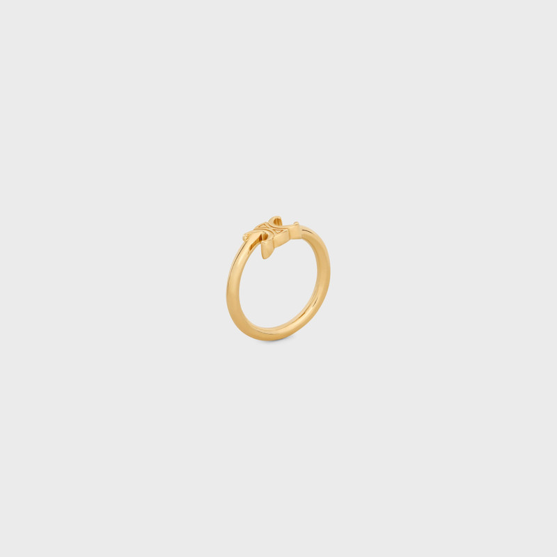 CELINE Triomphe Asymmetric Ring in Brass with Gold Finish outlook