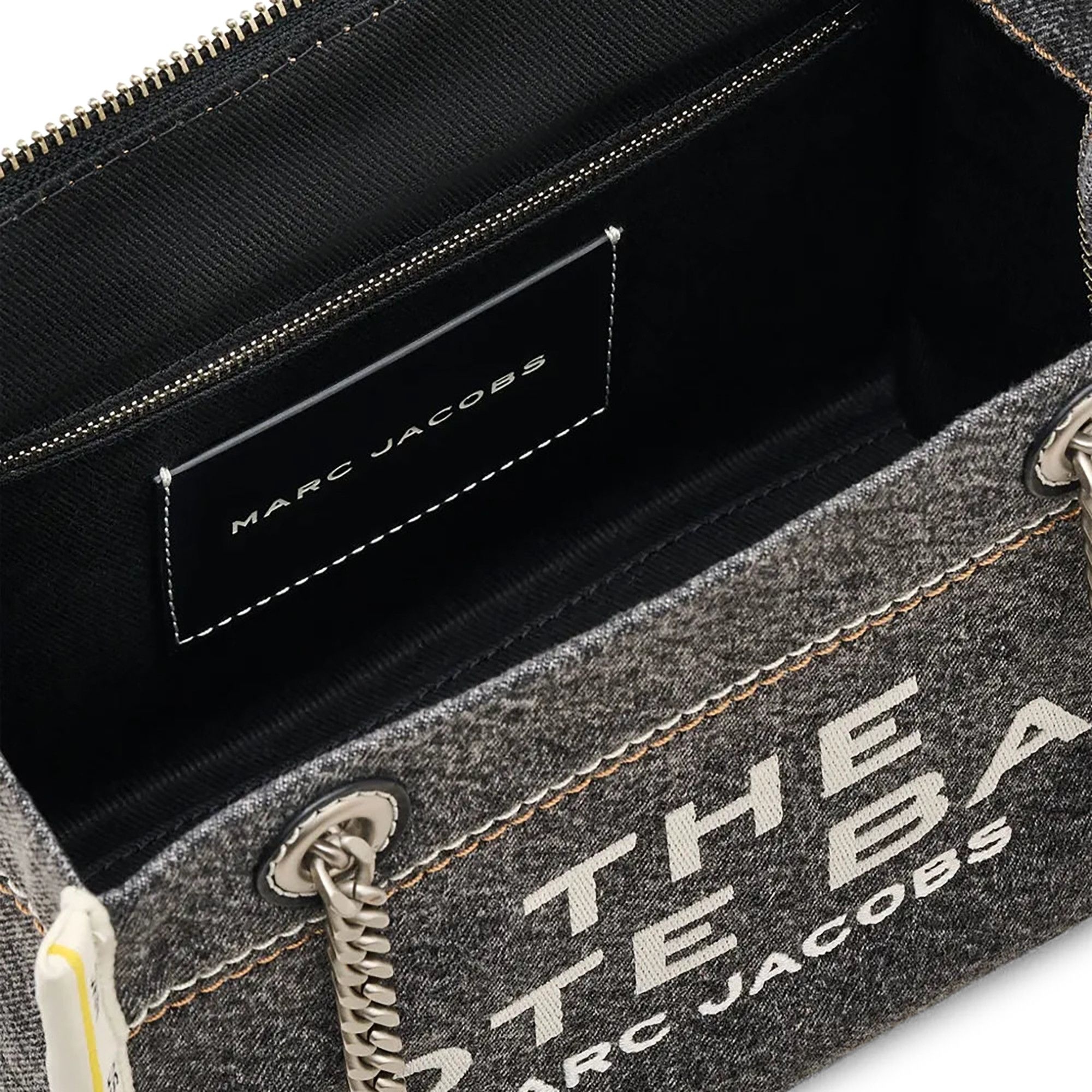 Marc Jacobs Denim Chain Small Tote Bag 'Black Wash' - 3