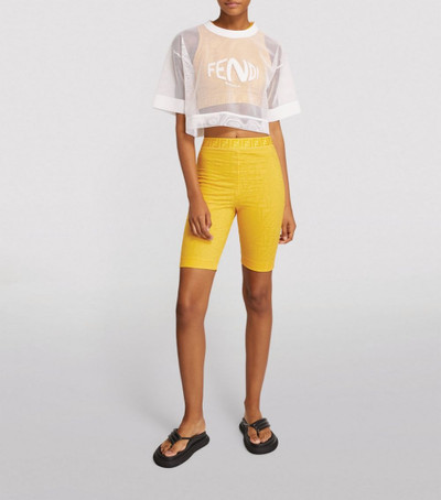 FENDI Mesh Cropped Logo T-Shirt outlook