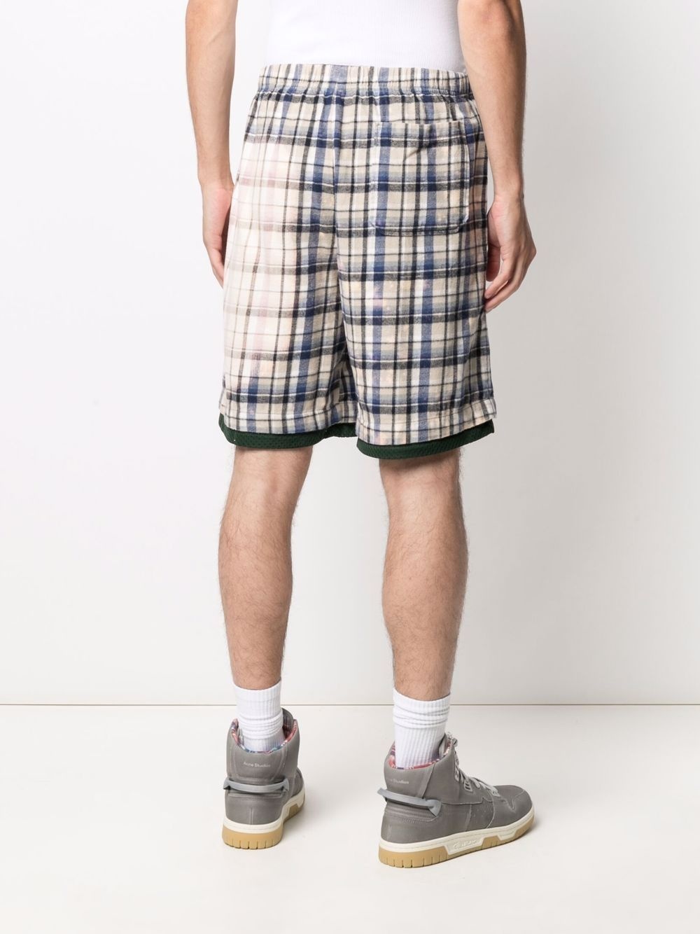 checked flannel basketball shorts - 5