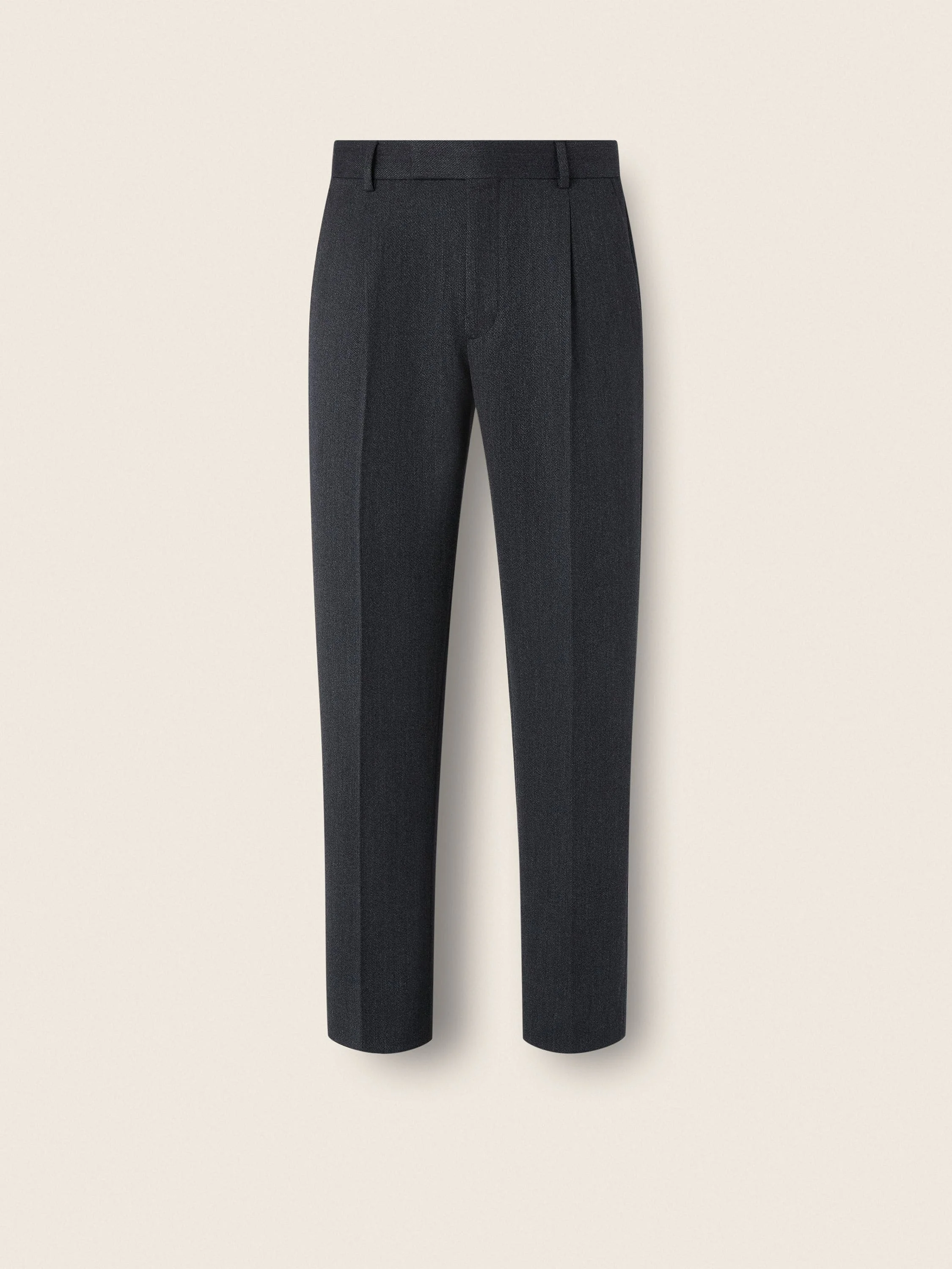 DARK GREY MÉLANGE WOOL AND CASHMERE PANTS - 1