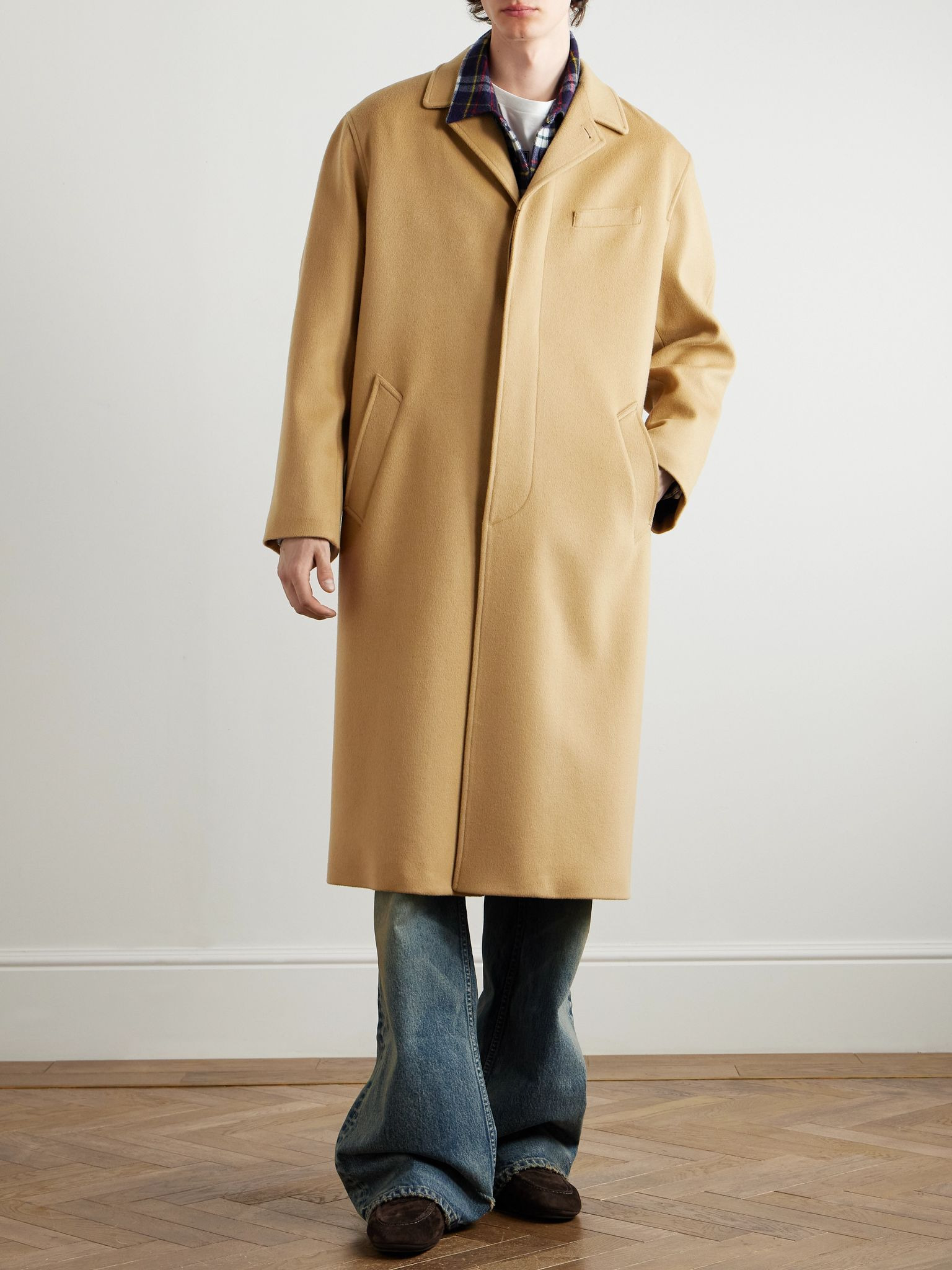 Brushed Wool-Felt Coat Camel - 3