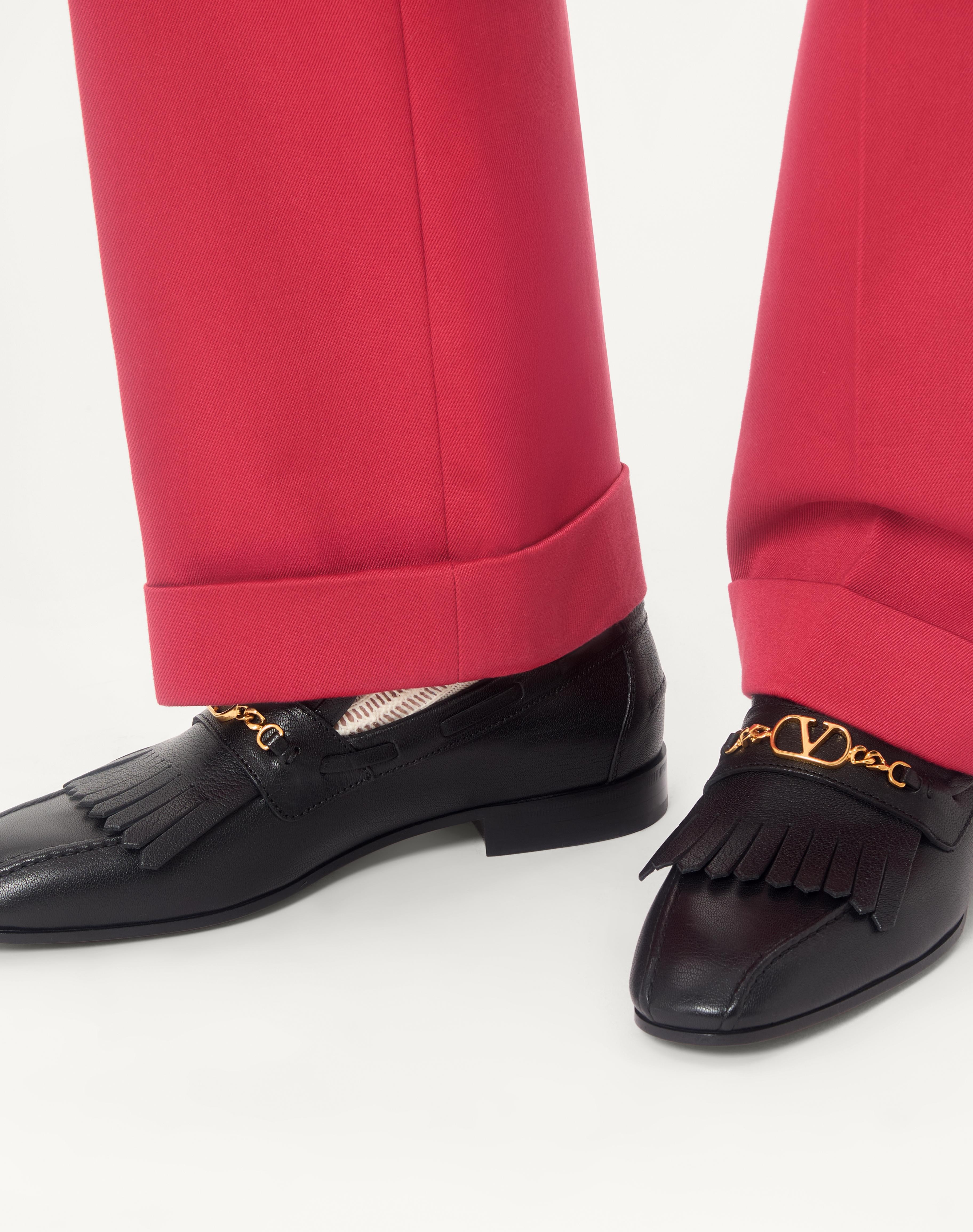 VLOGO SIGNATURE KIDSKIN LOAFER WITH FRINGES - 2