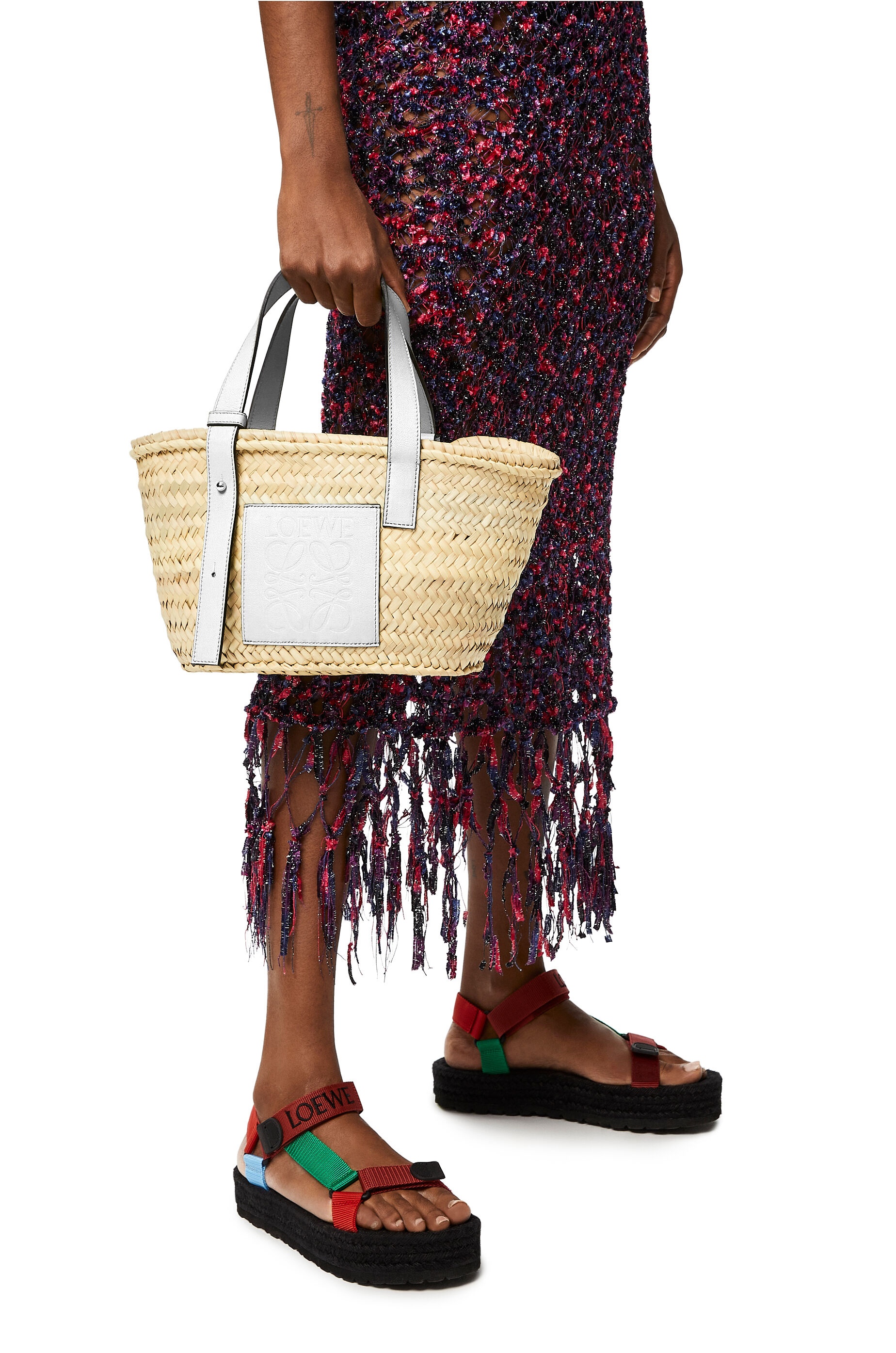 Small Basket bag in palm leaf and calfskin - 2