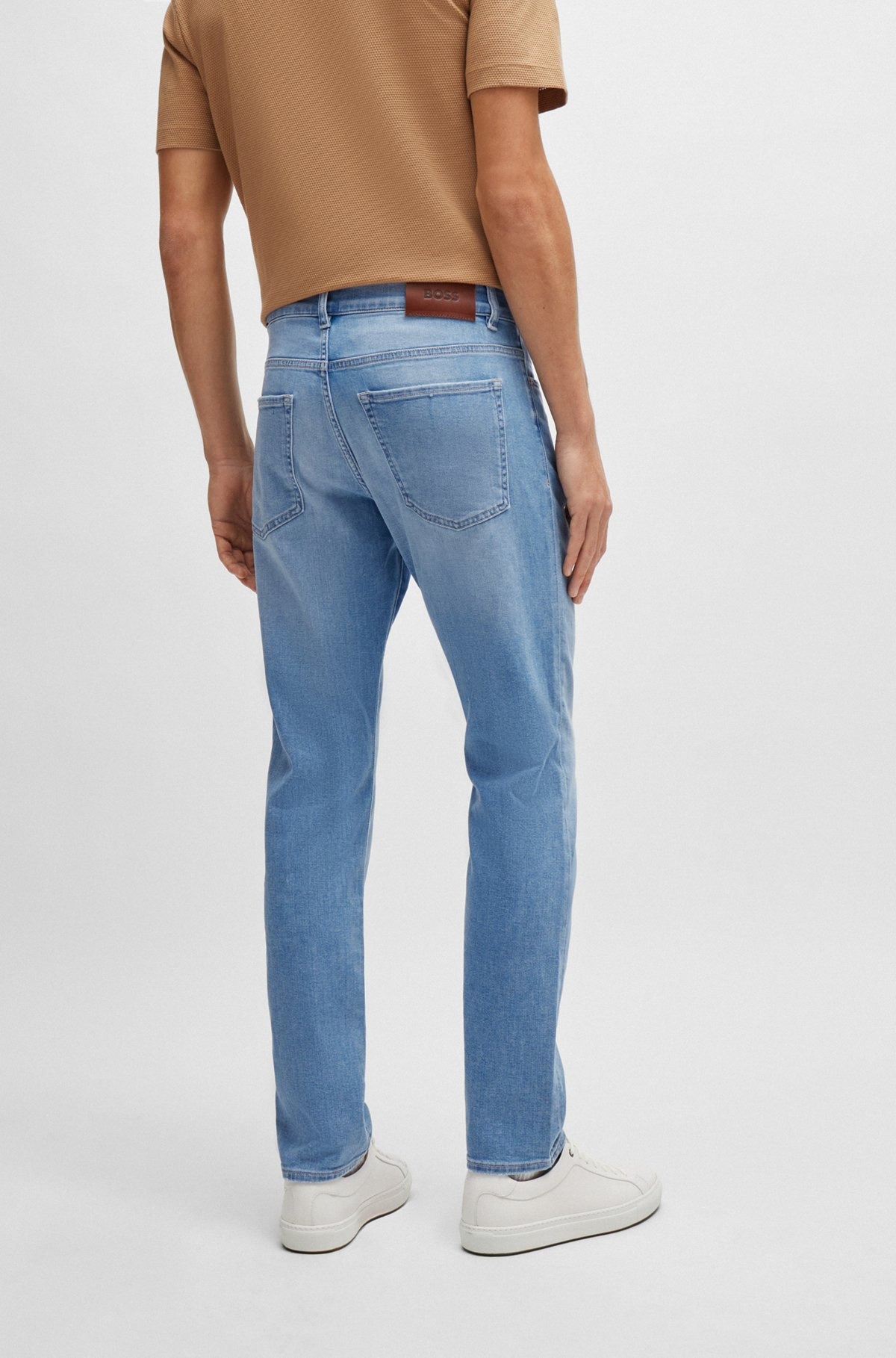 SLIM-FIT JEANS IN LIGHT-BLUE SOFT STRETCH DENIM - 4
