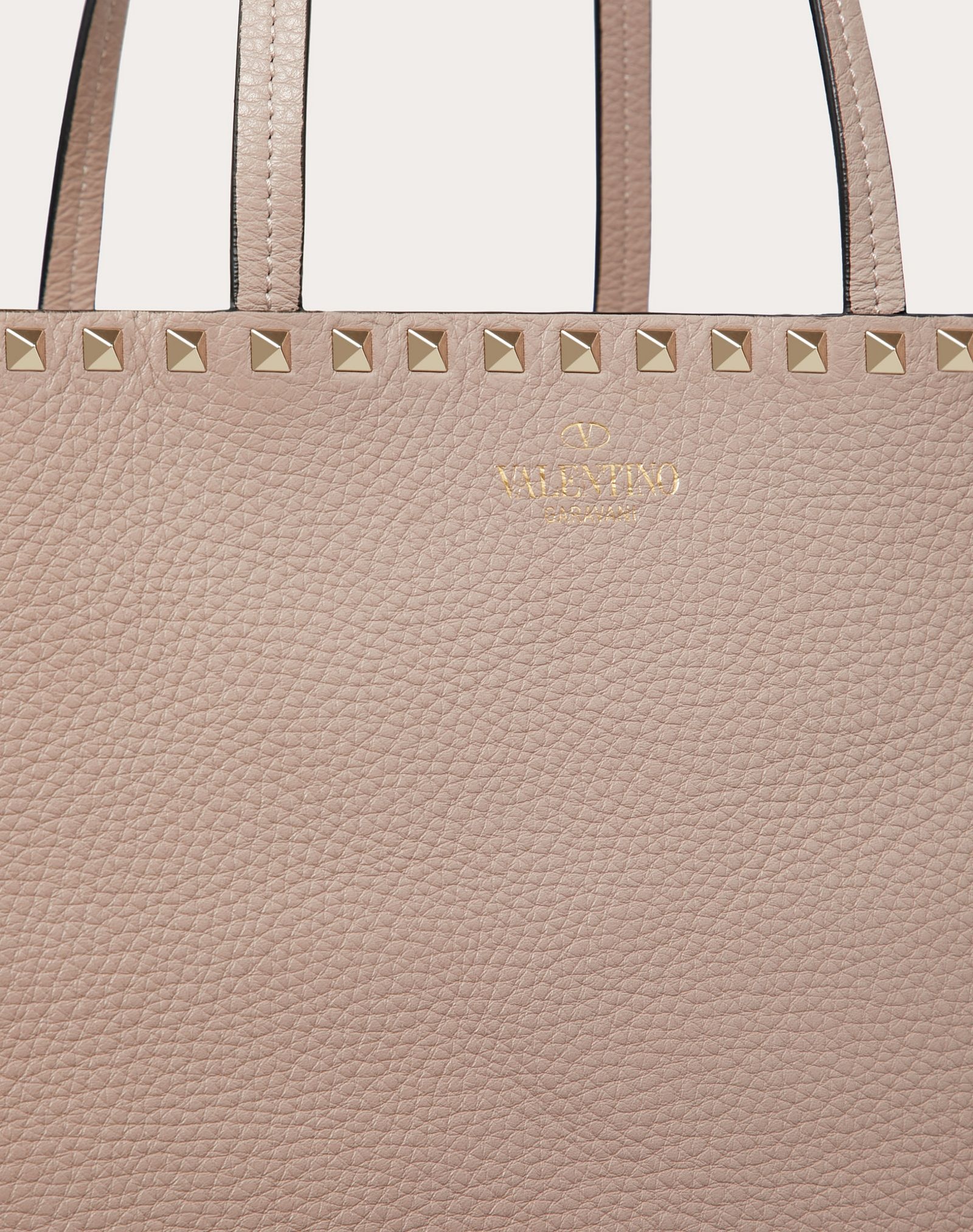 Rockstud Grainy Calfskin Tote Bag - 5