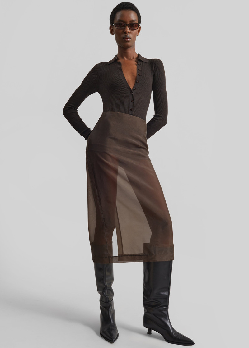 Solana Polo Bodysuit - Brown 3