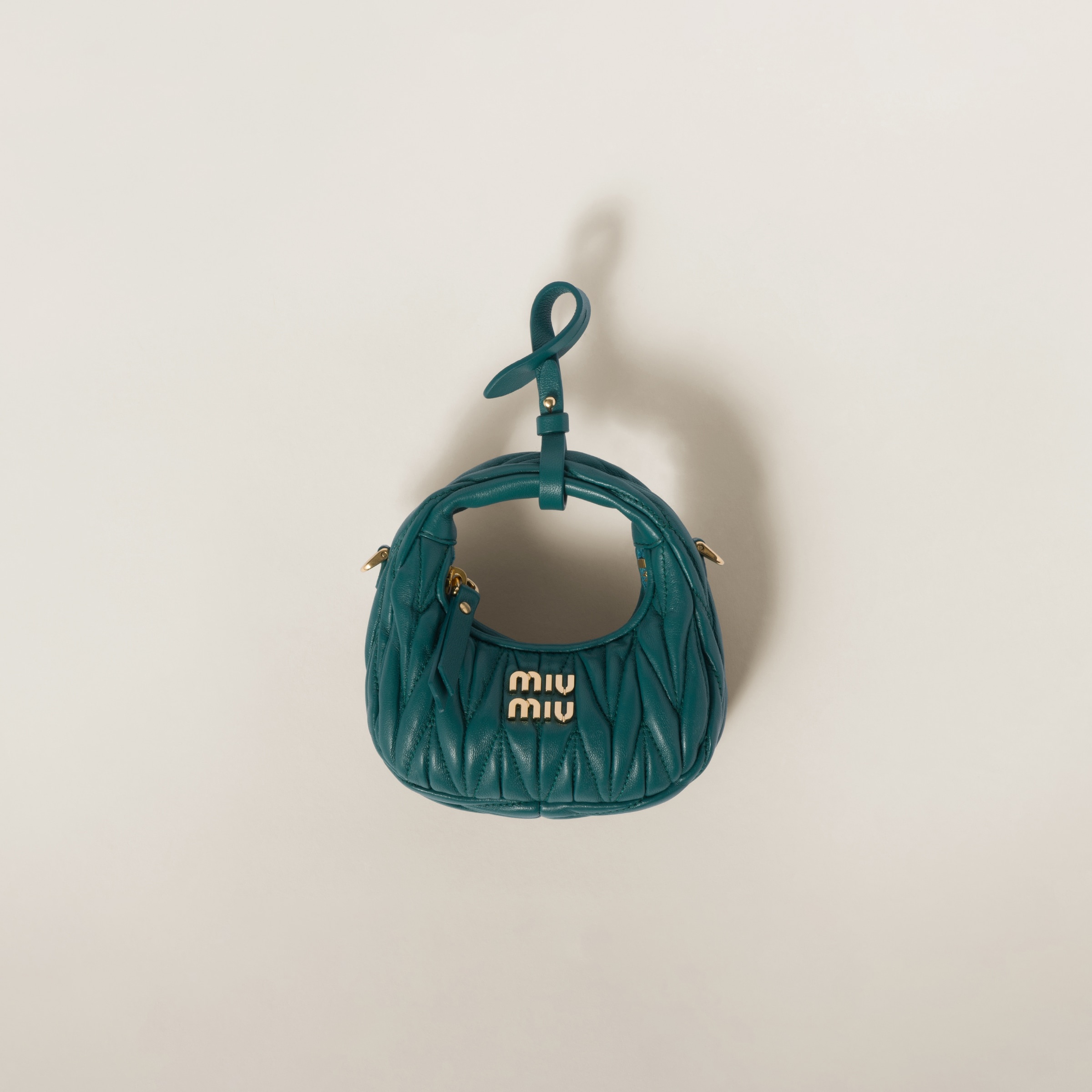 Wander matelassé nappa leather mini hobo pouch - 1