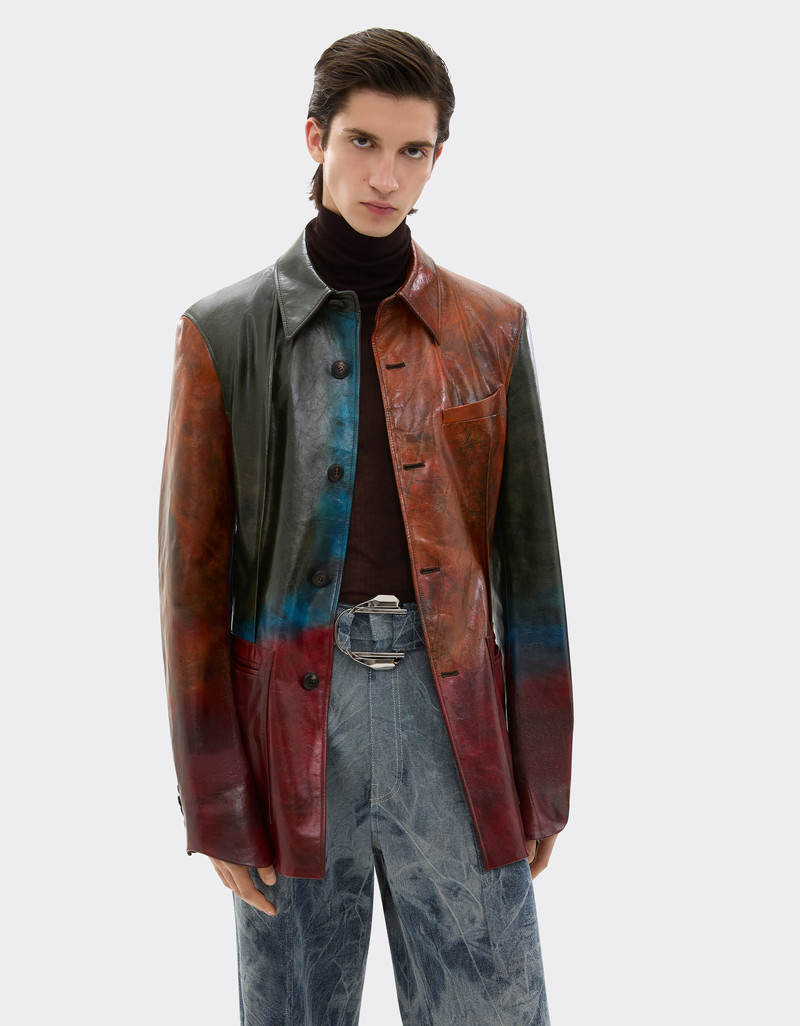 Misted leather blazer 5